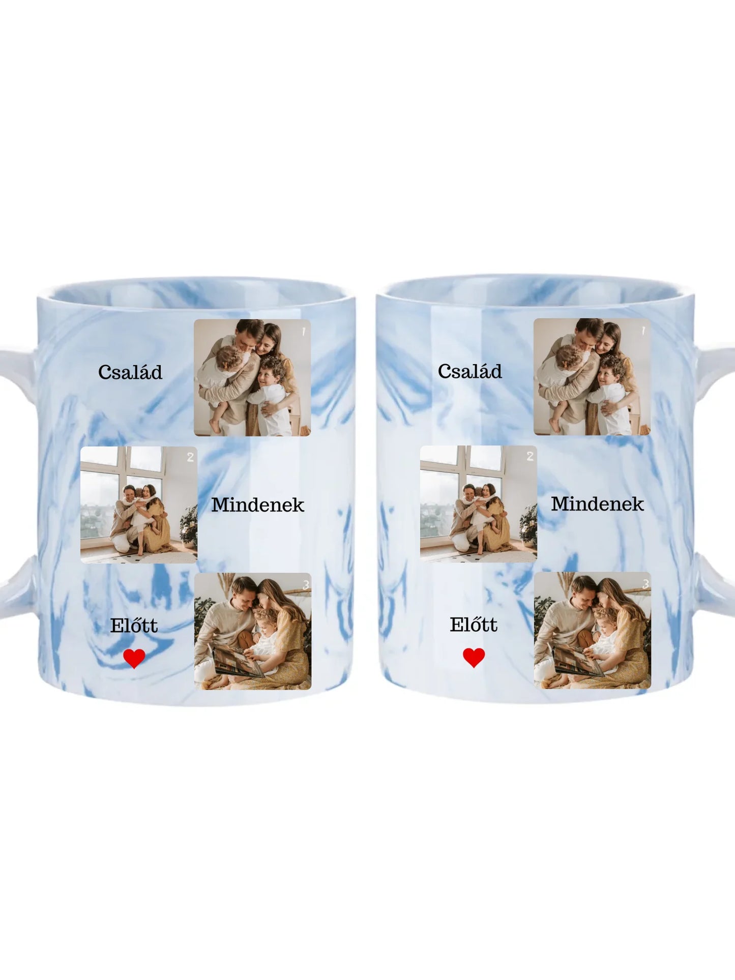 Család mindenek előtt fotókollázs - Ajándék Családnak - Fényképes bögre