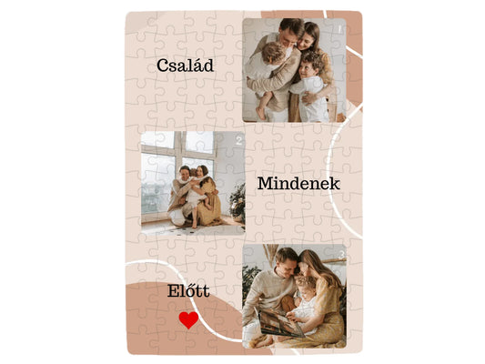 Család mindenek előtt fotókollázs - Ajándék Családnak - Fényképes puzzle