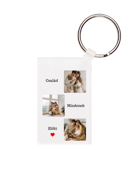 Téglalap alakú kulcstartó eleje - álló