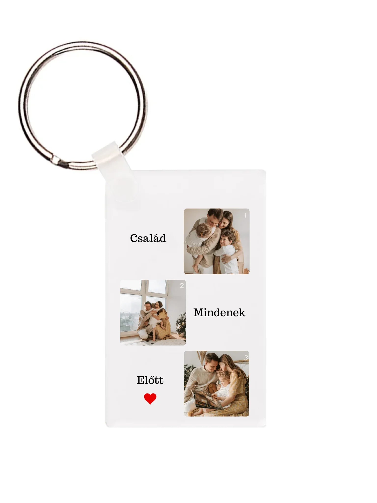 Téglalap alakú kulcstartó hátulja - álló