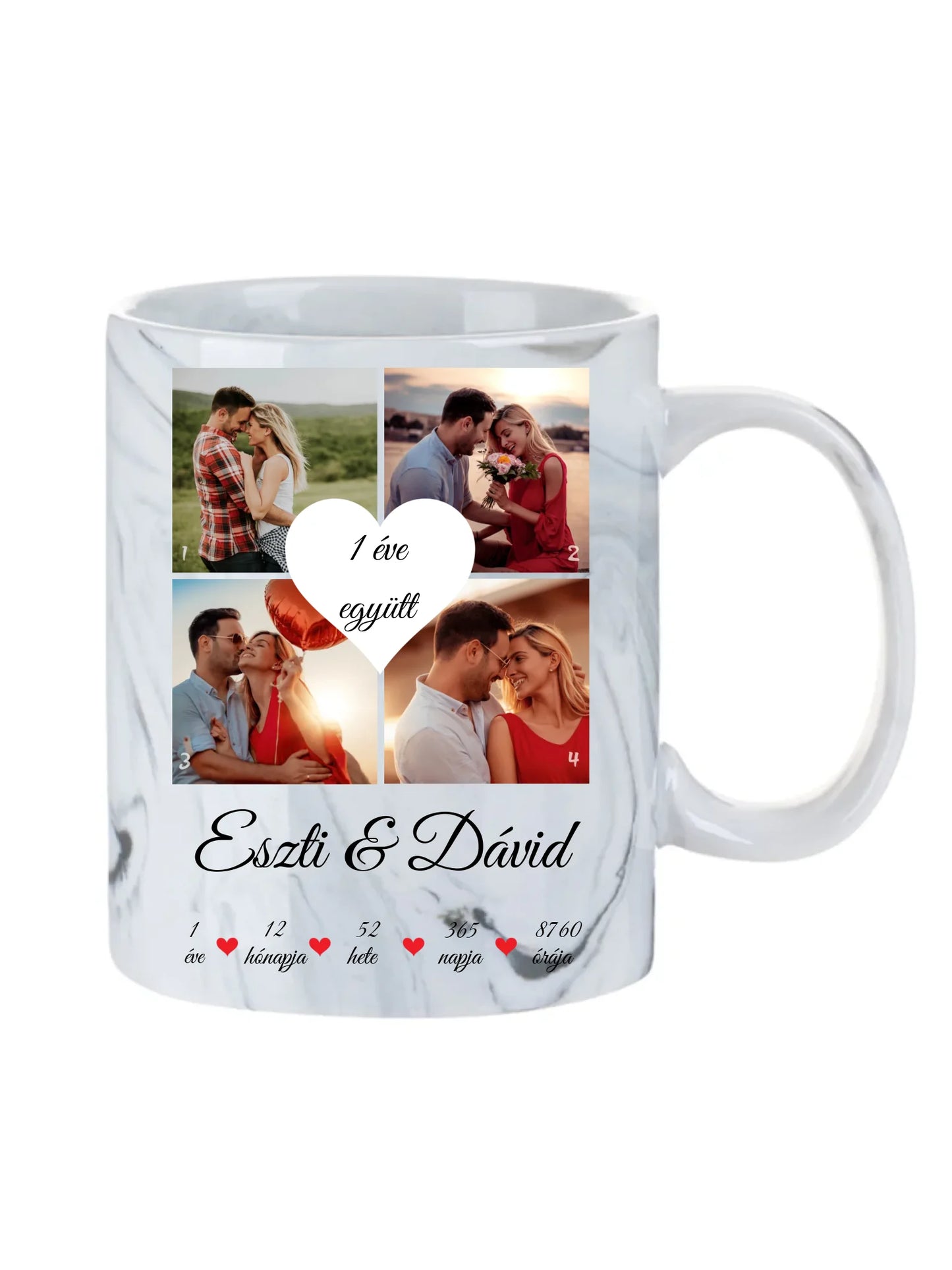 Évfordulós fotókollázs - Ajándék Pároknak - Fényképes bögre