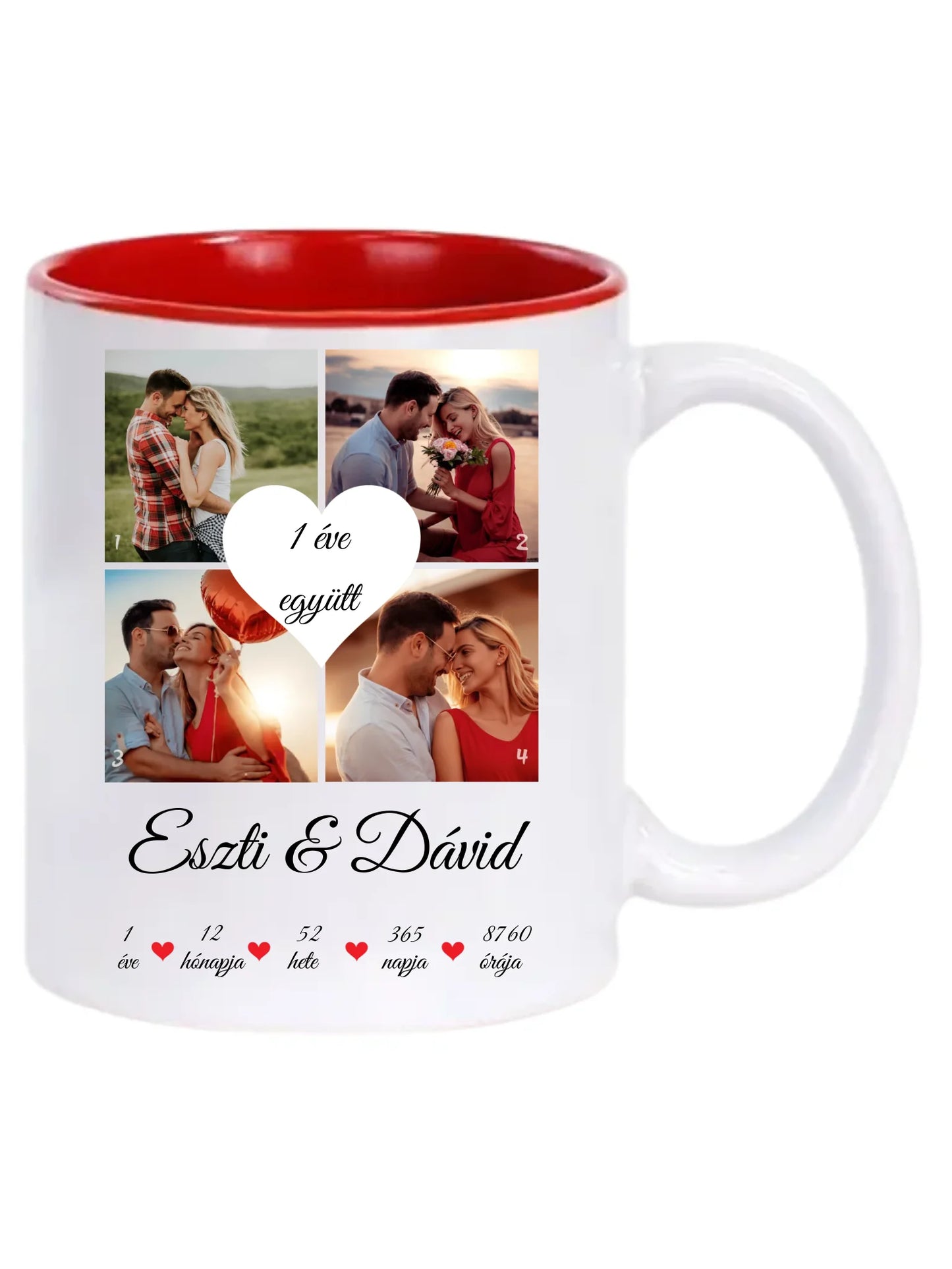 Évfordulós fotókollázs - Ajándék Pároknak - Fényképes bögre