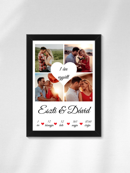 Évfordulós fotókollázs - Ajándék Pároknak - Fényképes falikép