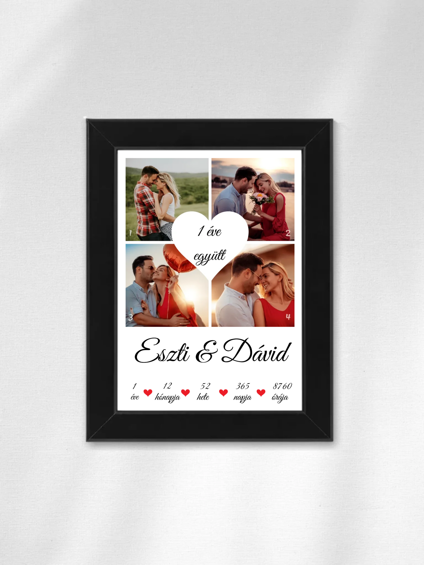 Évfordulós fotókollázs - Ajándék Pároknak - Fényképes falikép