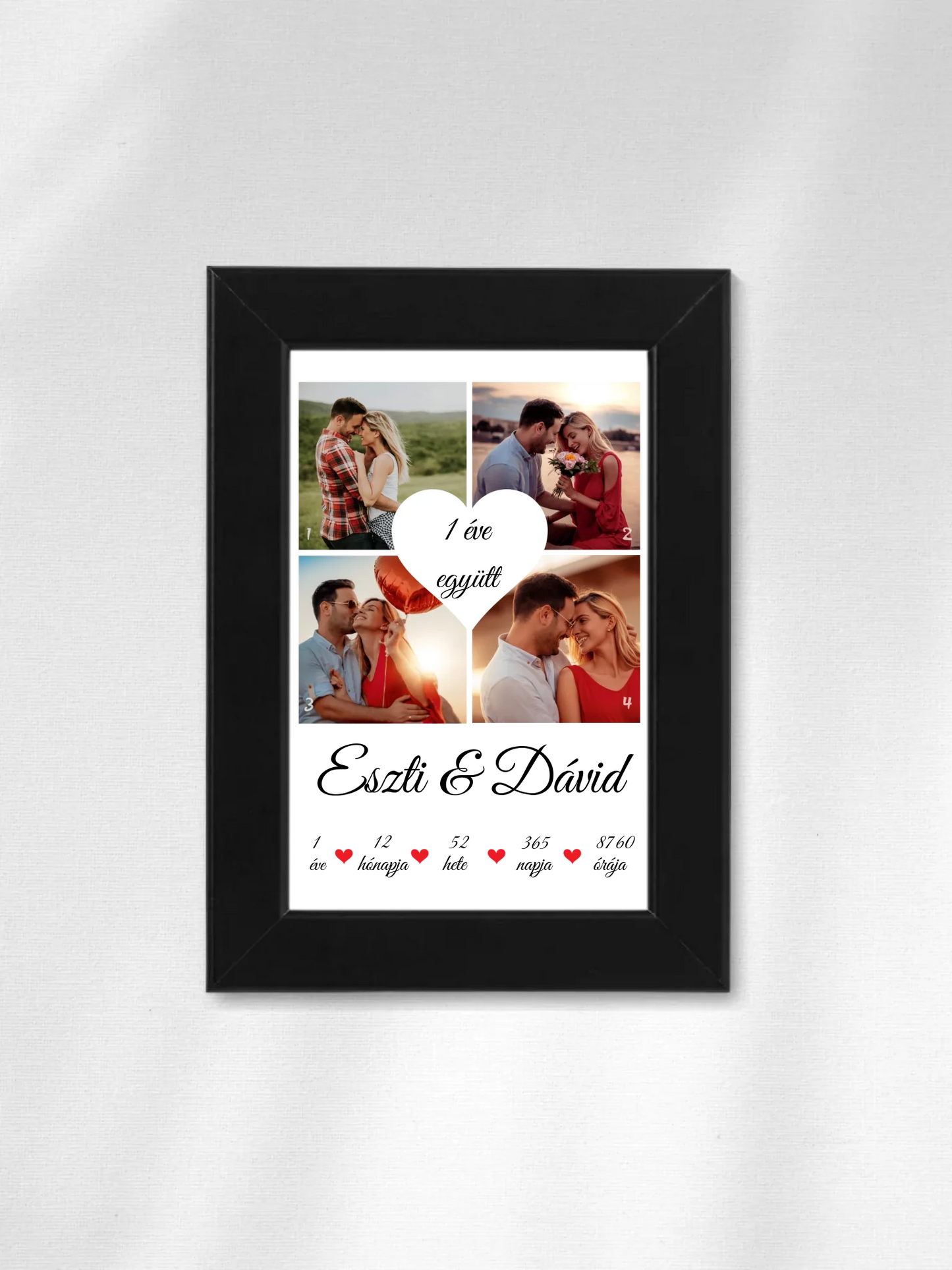 Évfordulós fotókollázs - Ajándék Pároknak - Fényképes falikép