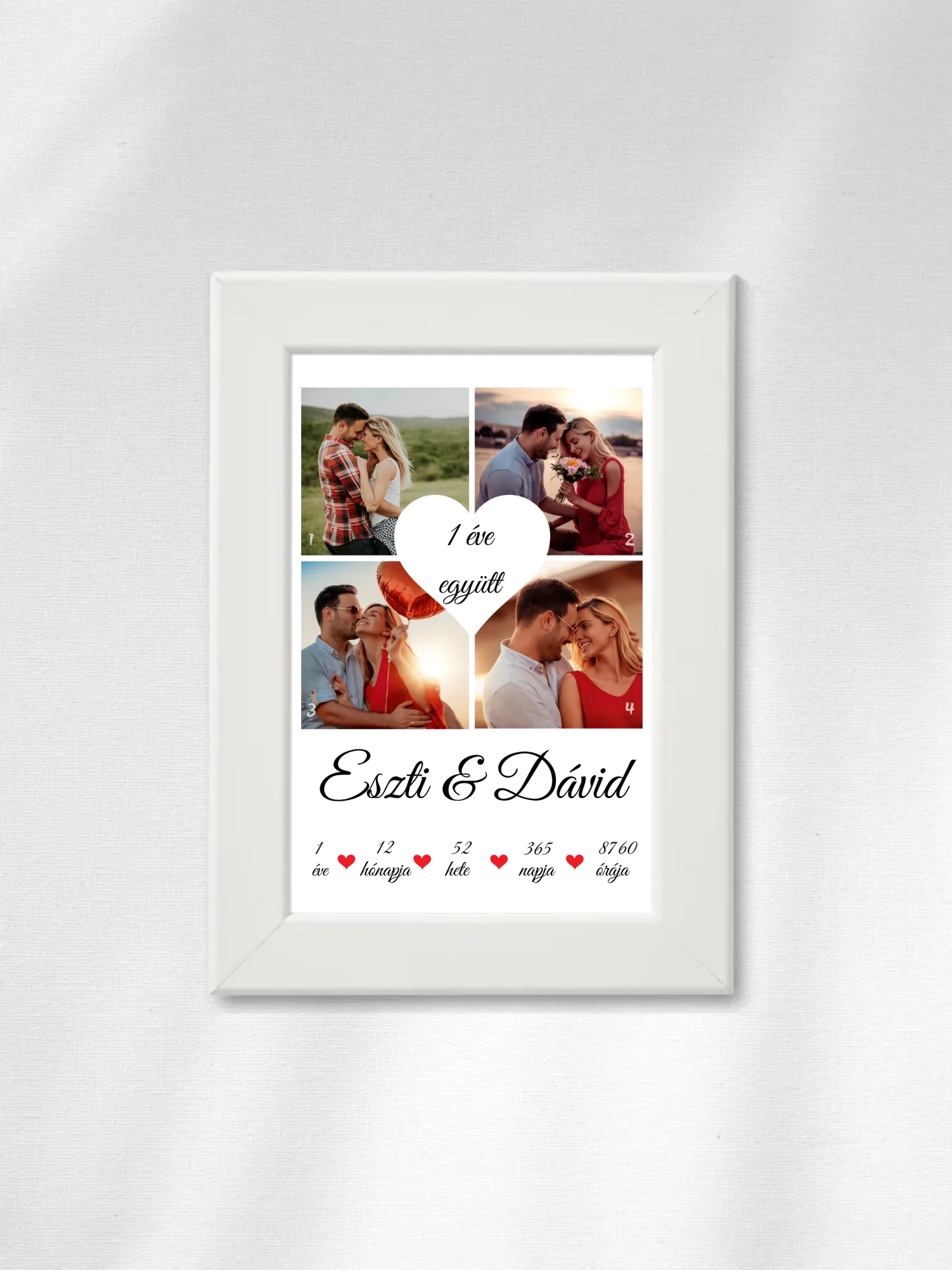 Évfordulós fotókollázs - Ajándék Pároknak - Fényképes falikép