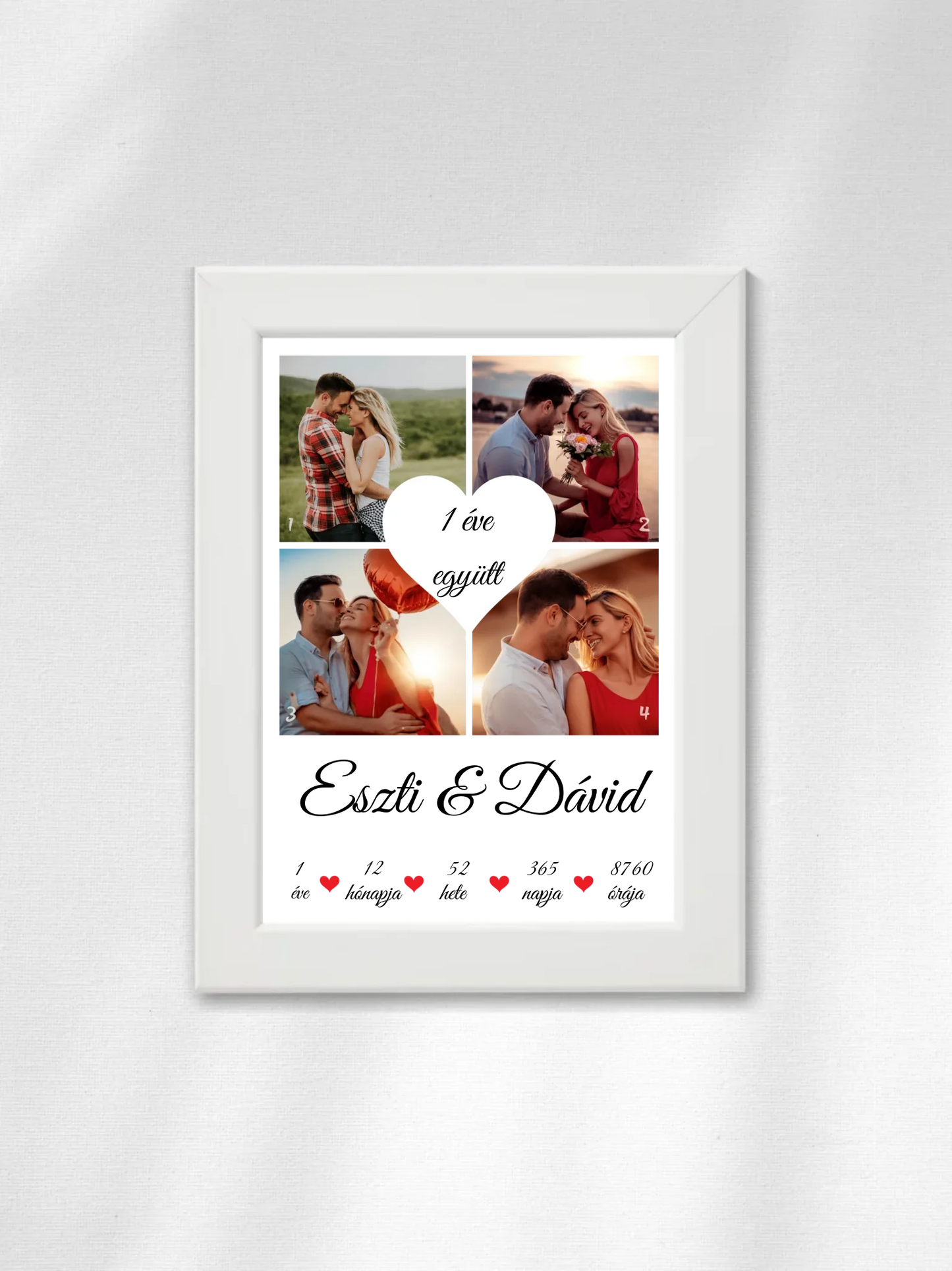 Évfordulós fotókollázs - Ajándék Pároknak - Fényképes falikép