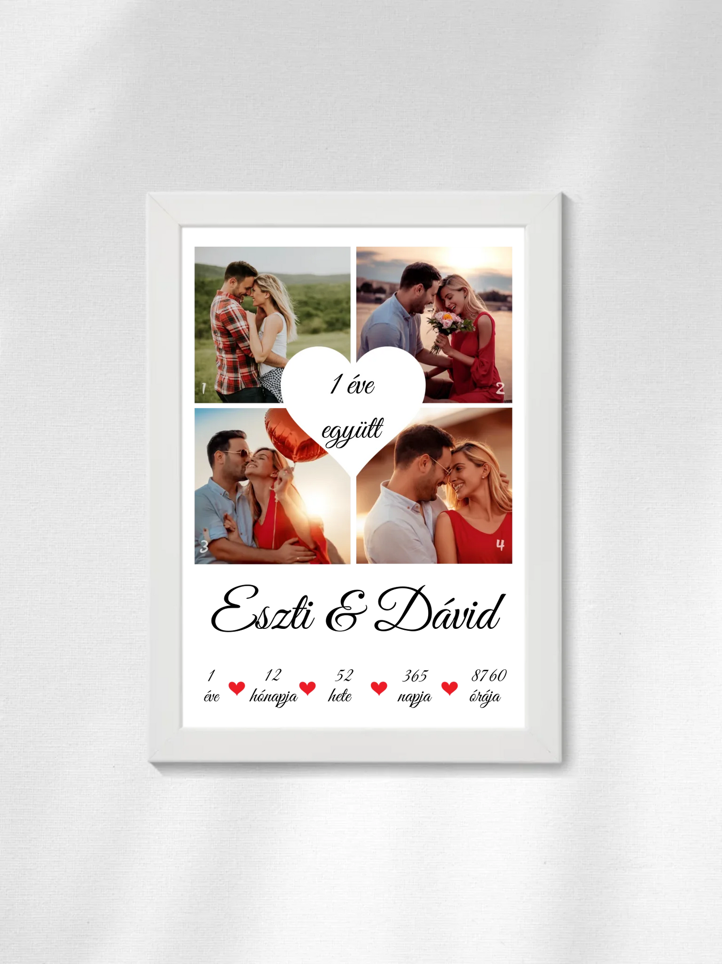 Évfordulós fotókollázs - Ajándék Pároknak - Fényképes falikép