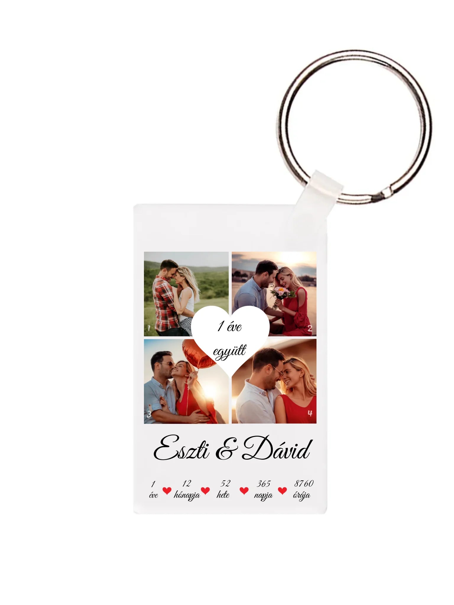 Téglalap alakú kulcstartó eleje - álló