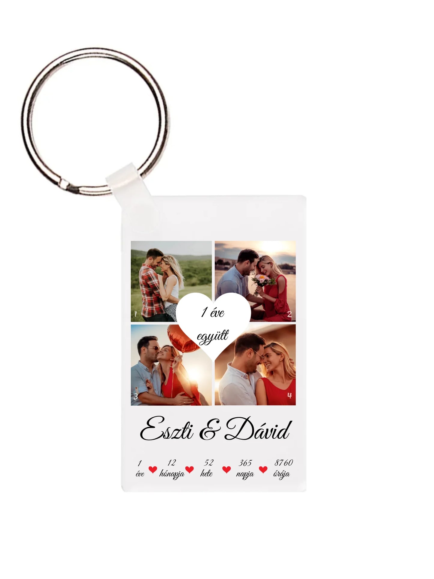 Téglalap alakú kulcstartó hátulja - álló