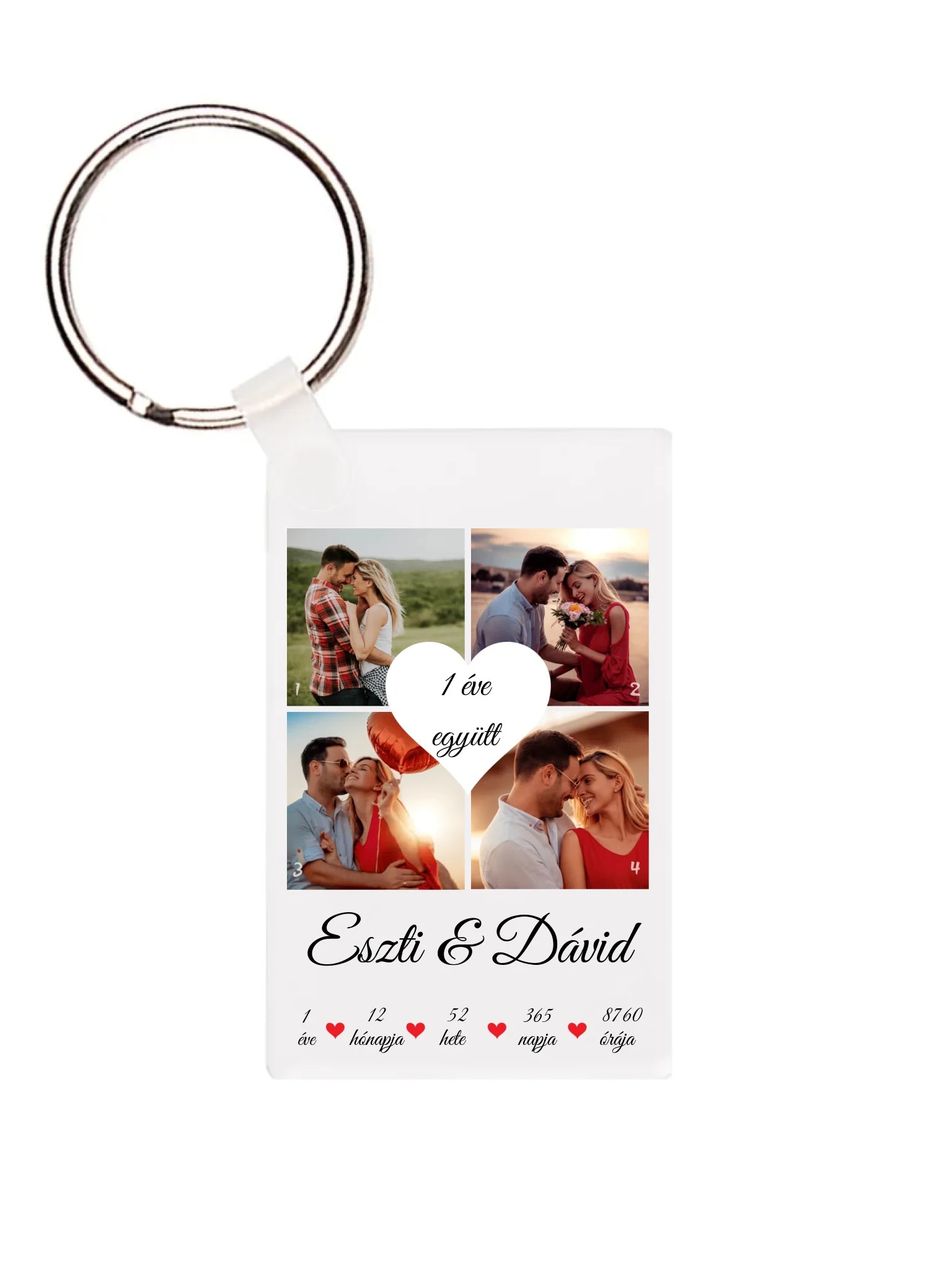 Téglalap alakú kulcstartó hátulja - álló