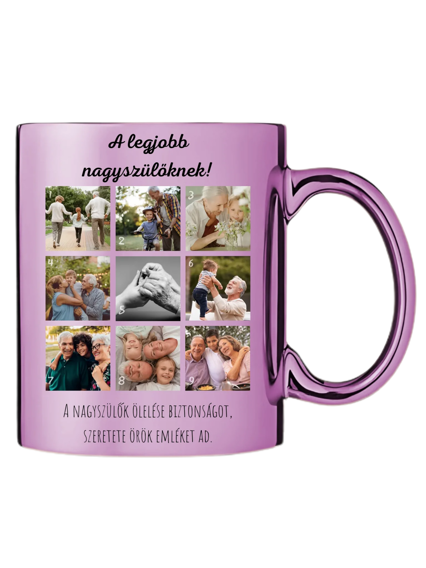 Legjobb nagyszülőknek fotókollázs - Ajándék Nagyszülőknek - Fényképes bögre