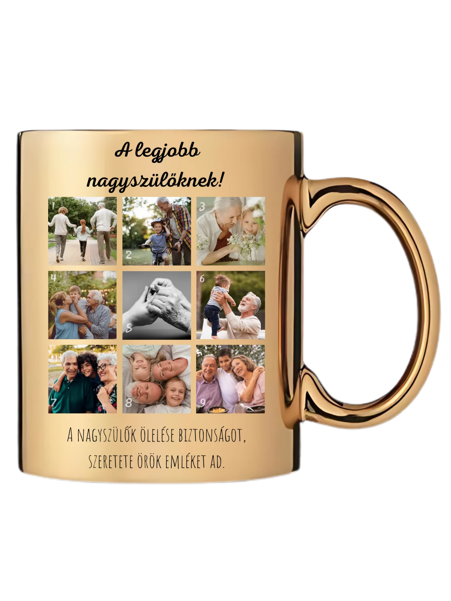 Legjobb nagyszülőknek fotókollázs - Ajándék Nagyszülőknek - Fényképes bögre