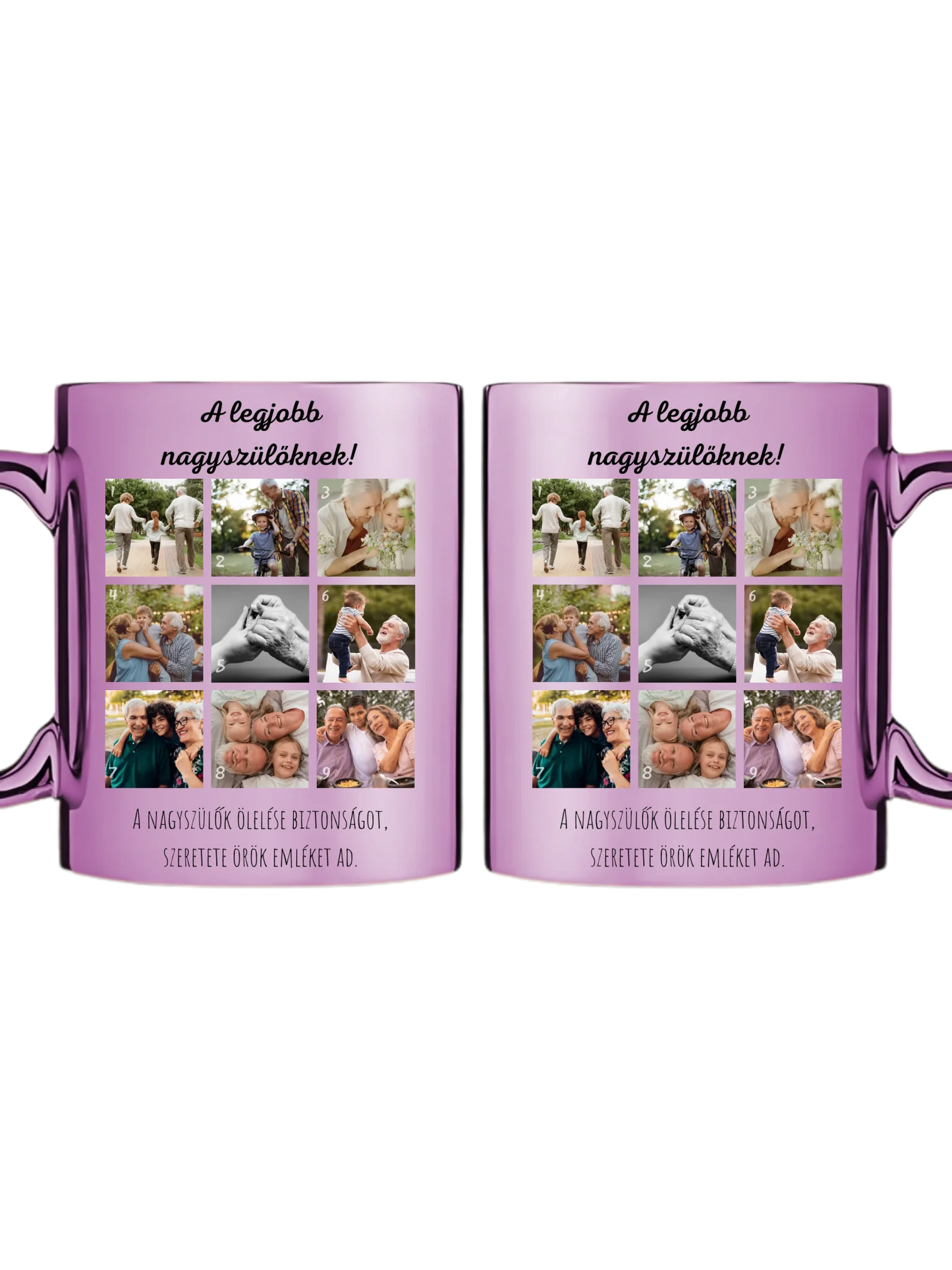 Legjobb nagyszülőknek fotókollázs - Ajándék Nagyszülőknek - Fényképes bögre
