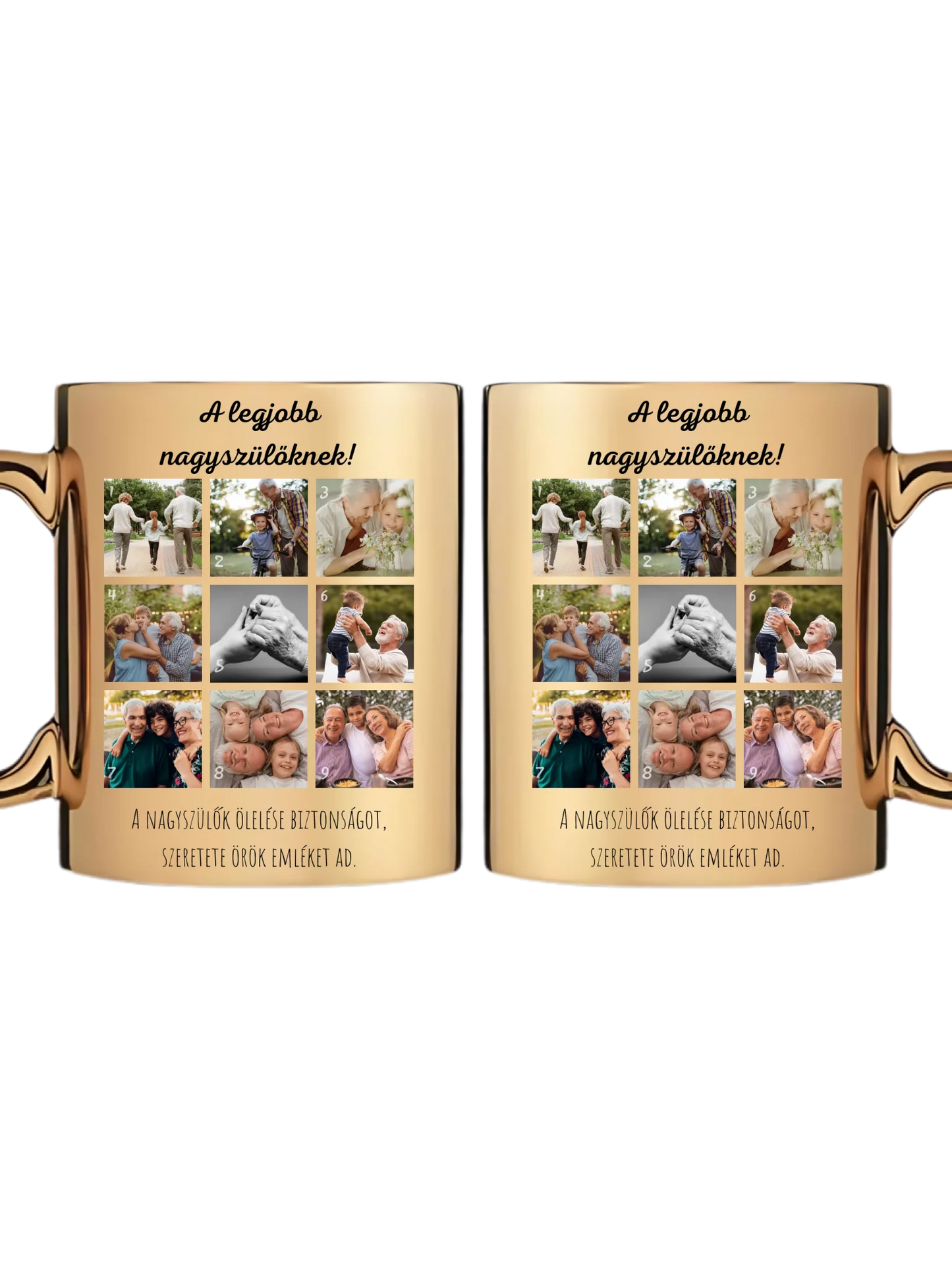 Legjobb nagyszülőknek fotókollázs - Ajándék Nagyszülőknek - Fényképes bögre