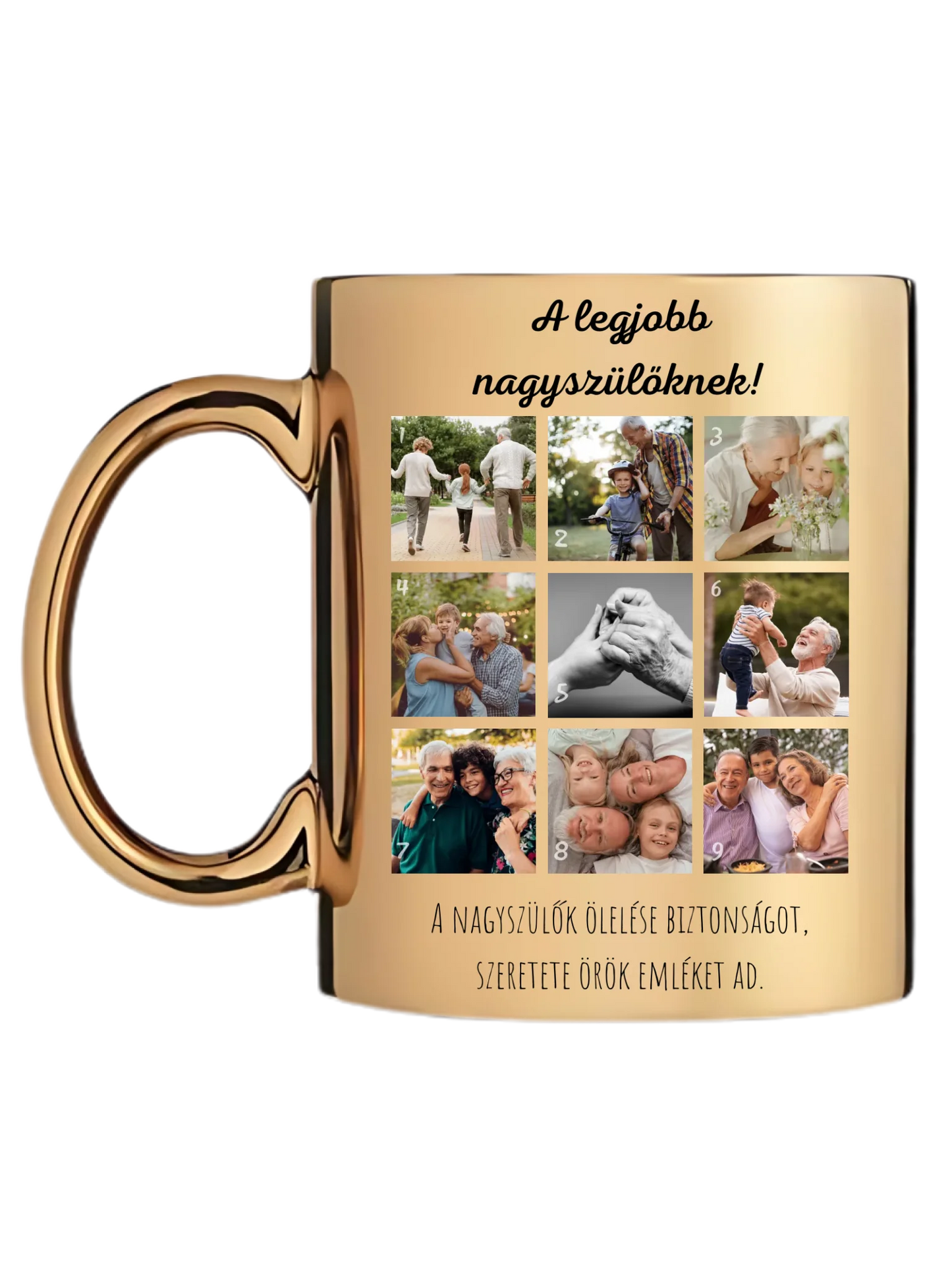 Legjobb nagyszülőknek fotókollázs - Ajándék Nagyszülőknek - Fényképes bögre