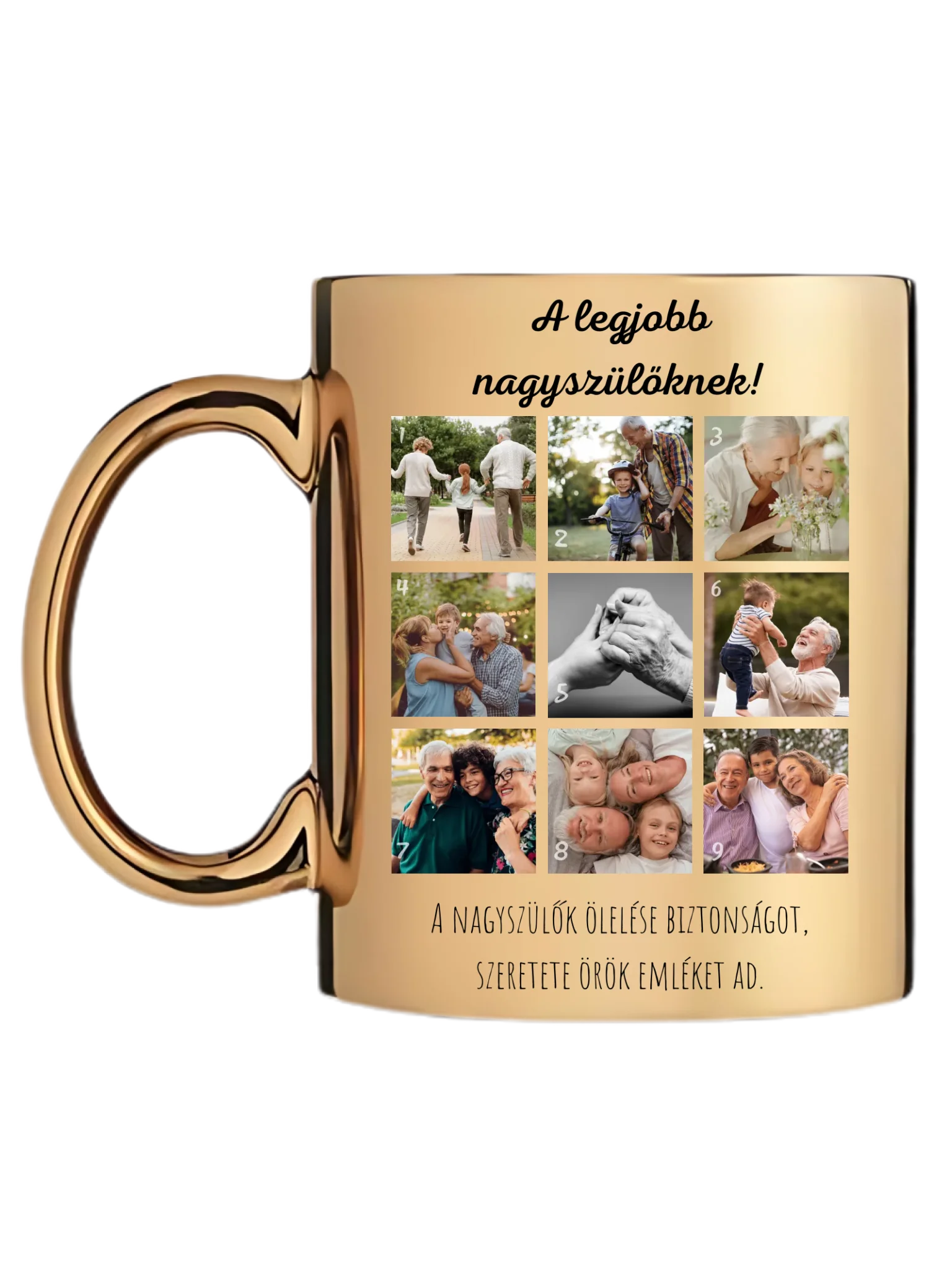 Legjobb nagyszülőknek fotókollázs - Ajándék Nagyszülőknek - Fényképes bögre
