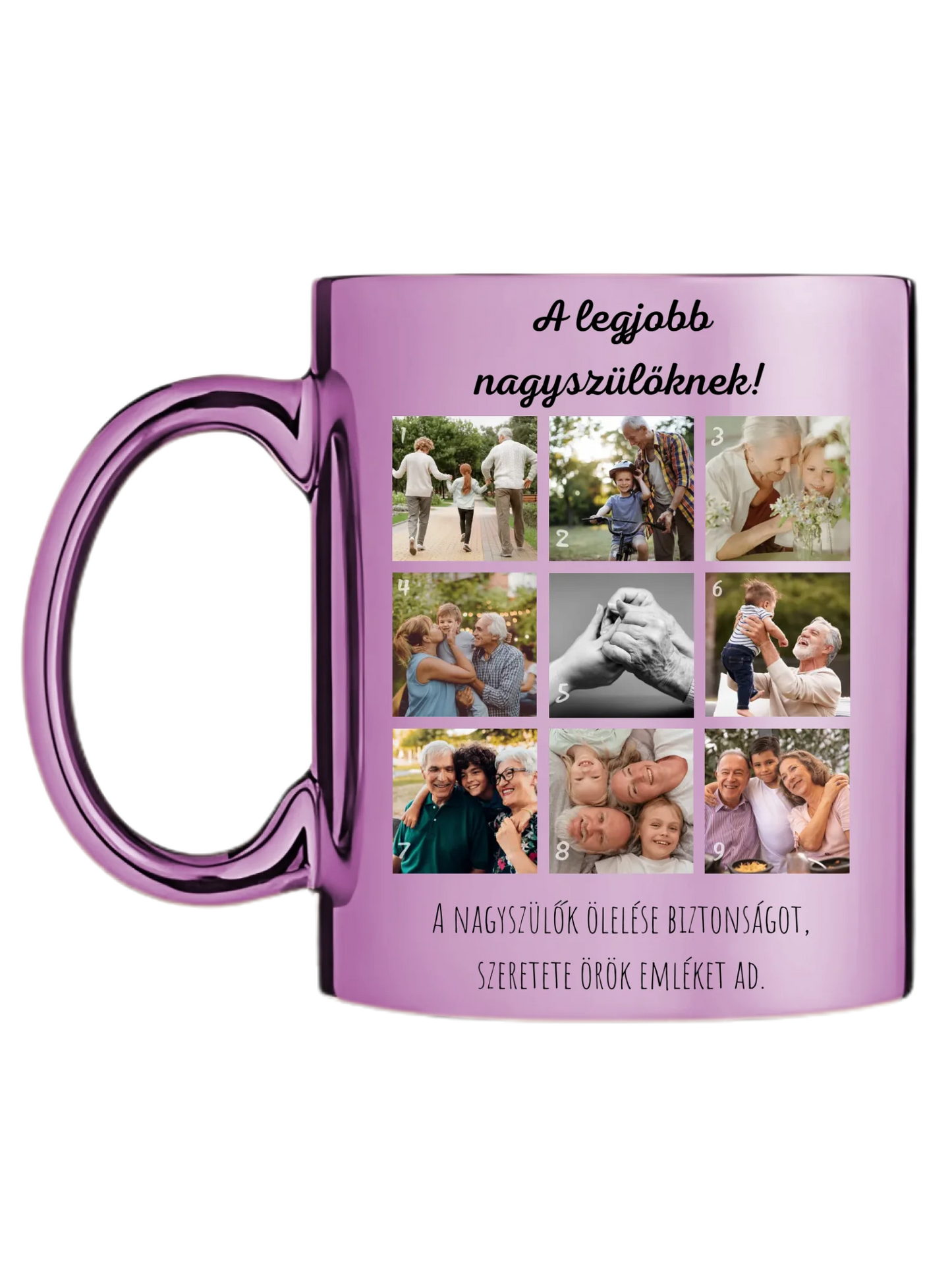 Legjobb nagyszülőknek fotókollázs - Ajándék Nagyszülőknek - Fényképes bögre
