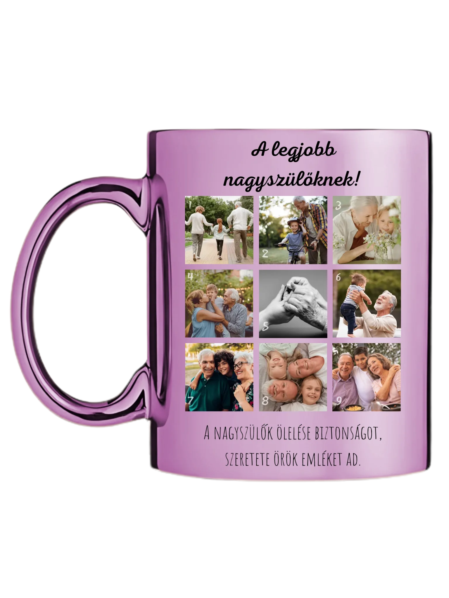 Legjobb nagyszülőknek fotókollázs - Ajándék Nagyszülőknek - Fényképes bögre