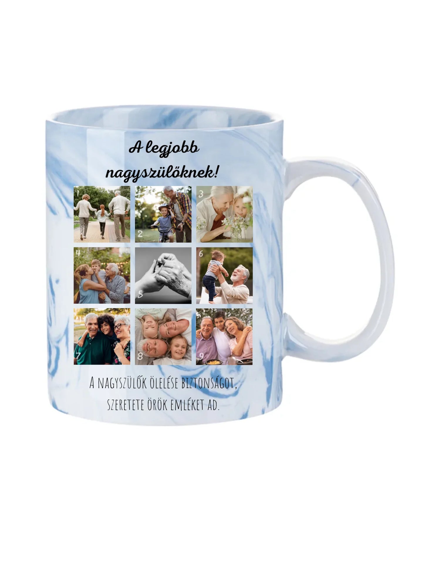 Legjobb nagyszülőknek fotókollázs - Ajándék Nagyszülőknek - Fényképes bögre