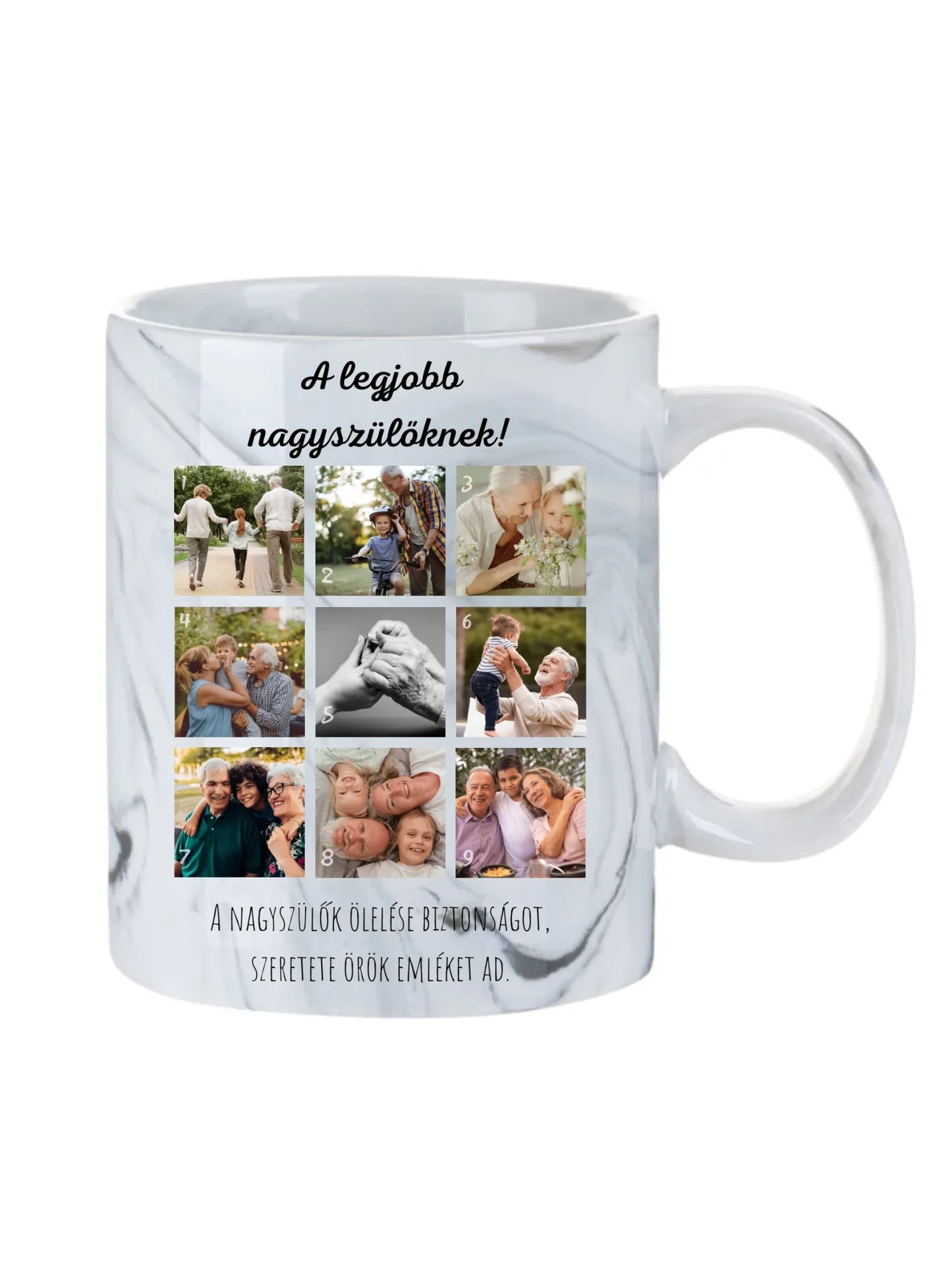 Legjobb nagyszülőknek fotókollázs - Ajándék Nagyszülőknek - Fényképes bögre