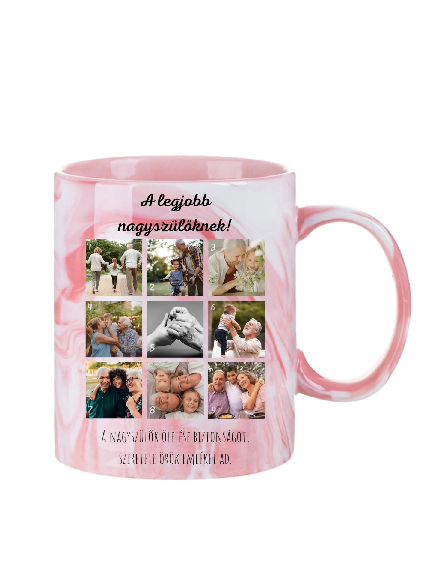 Legjobb nagyszülőknek fotókollázs - Ajándék Nagyszülőknek - Fényképes bögre