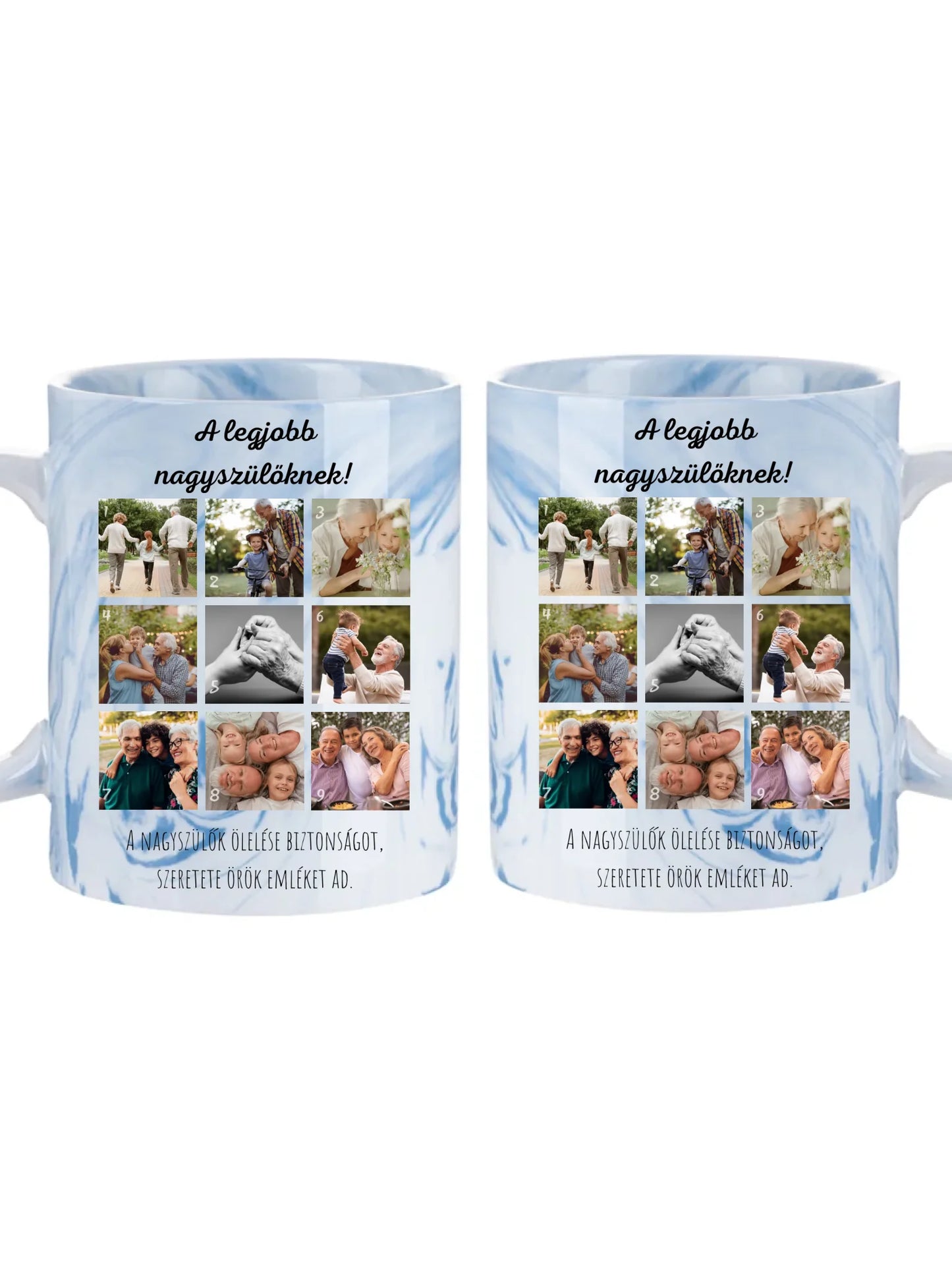 Legjobb nagyszülőknek fotókollázs - Ajándék Nagyszülőknek - Fényképes bögre