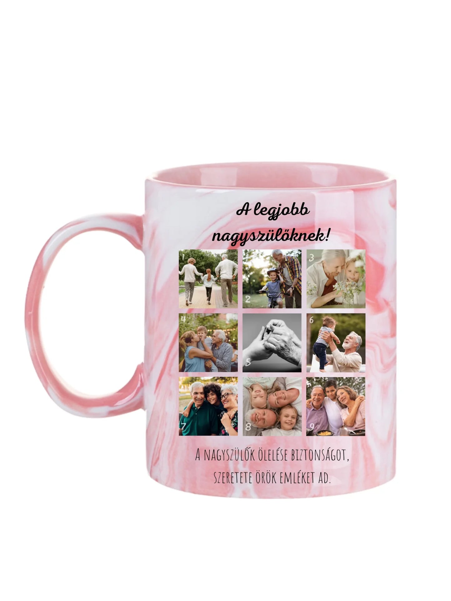 Legjobb nagyszülőknek fotókollázs - Ajándék Nagyszülőknek - Fényképes bögre