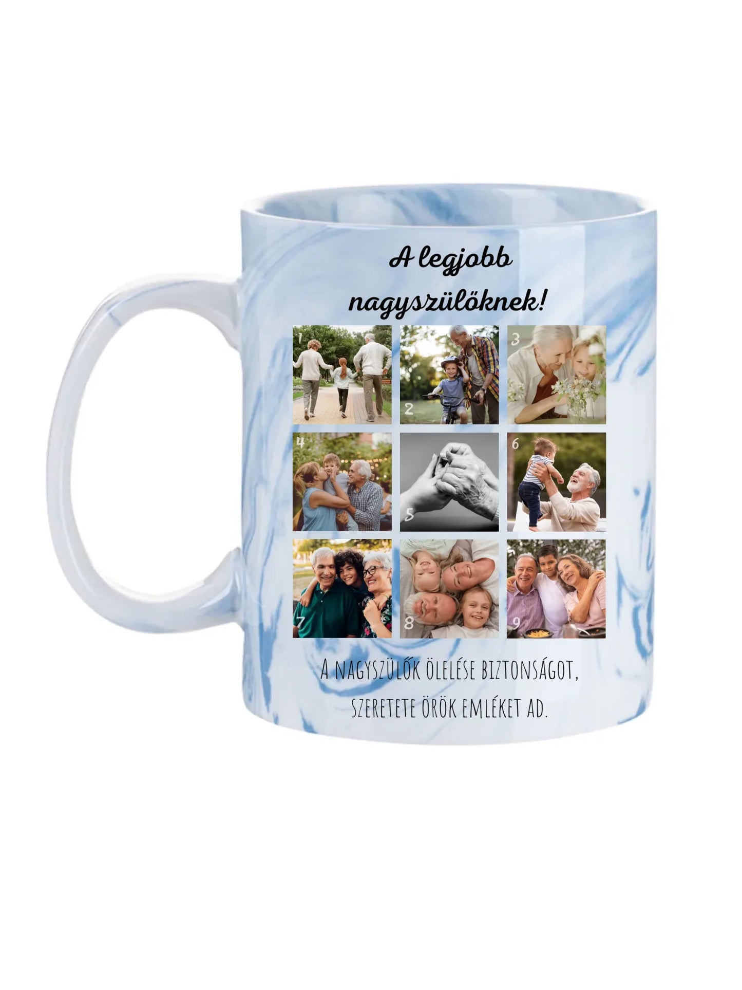 Legjobb nagyszülőknek fotókollázs - Ajándék Nagyszülőknek - Fényképes bögre
