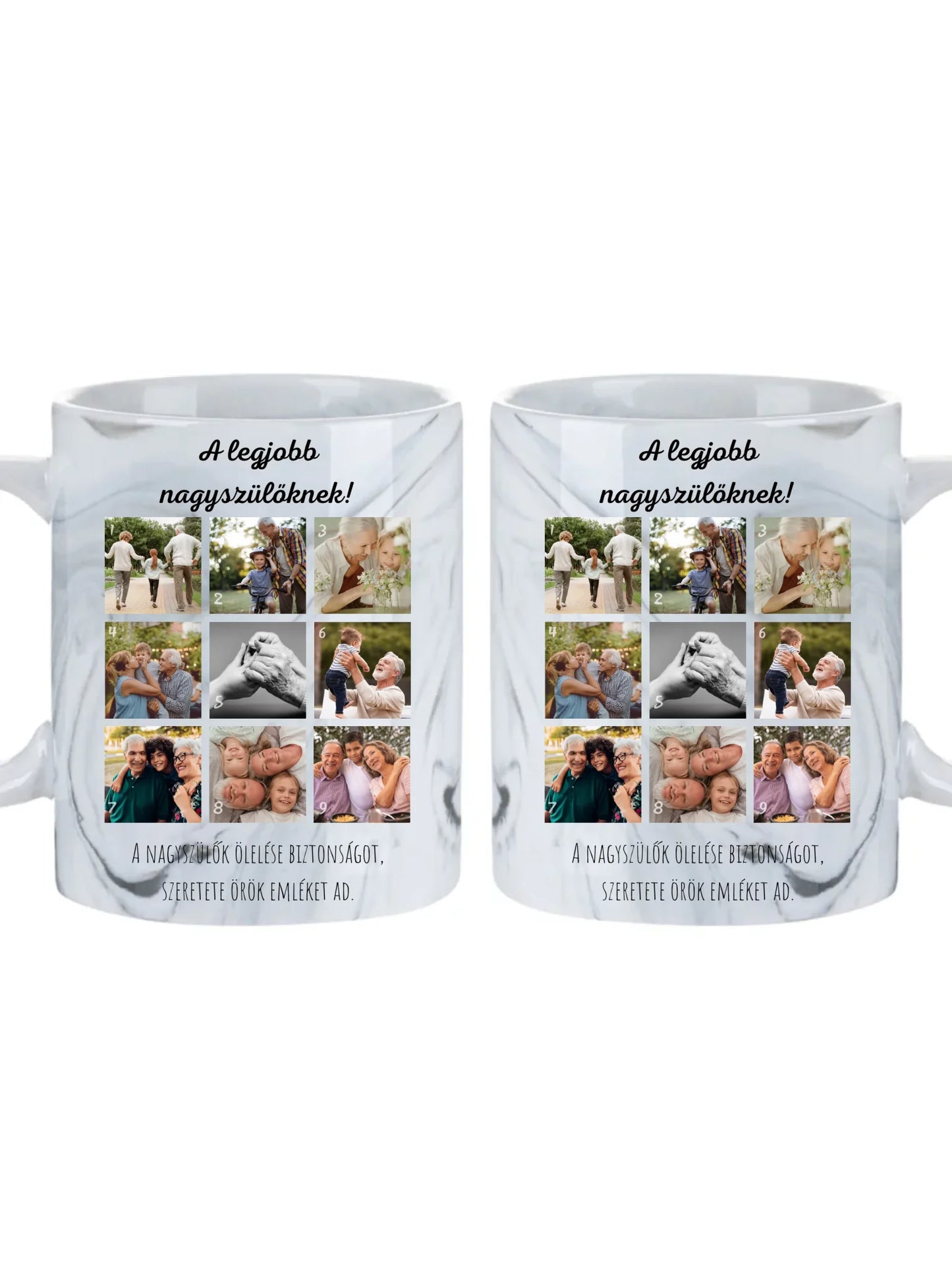 Legjobb nagyszülőknek fotókollázs - Ajándék Nagyszülőknek - Fényképes bögre