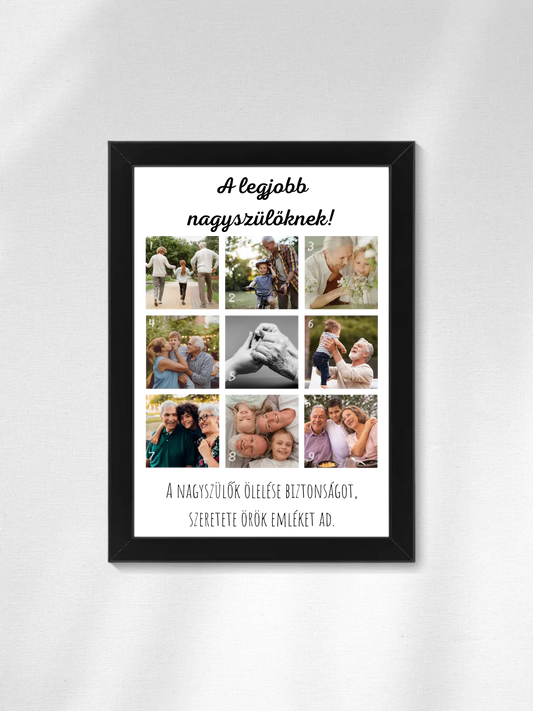 Legjobb nagyszülőknek fotókollázs - Ajándék Nagyszülőknek - Fényképes falikép