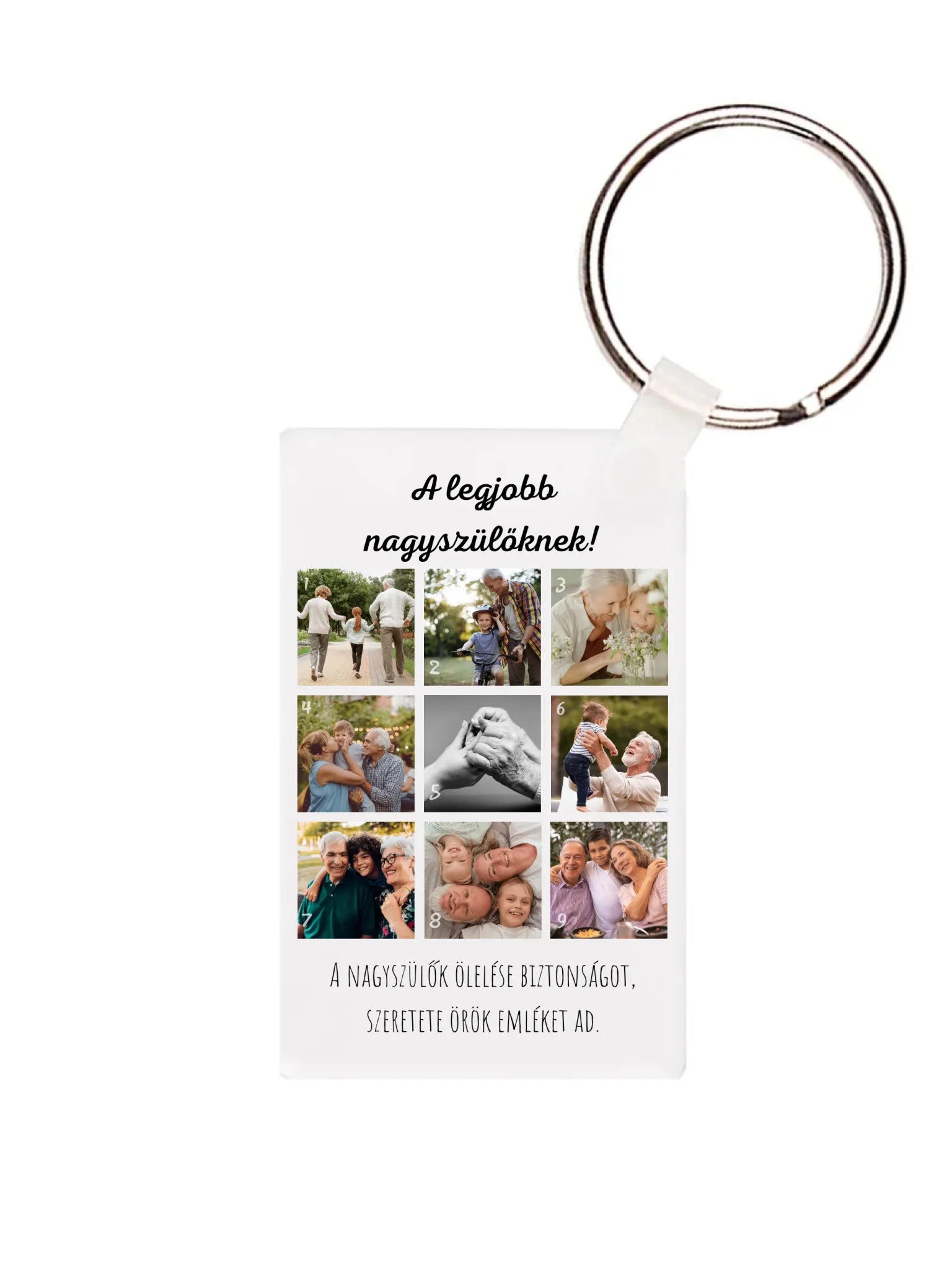 Téglalap alakú kulcstartó eleje - álló