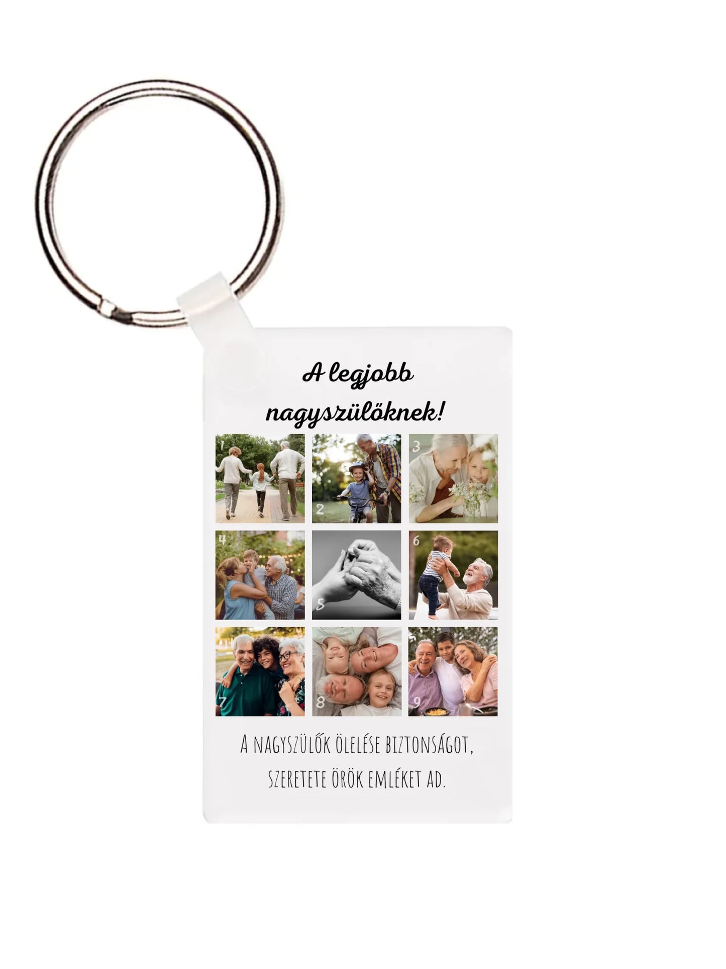 Téglalap alakú kulcstartó hátulja - álló