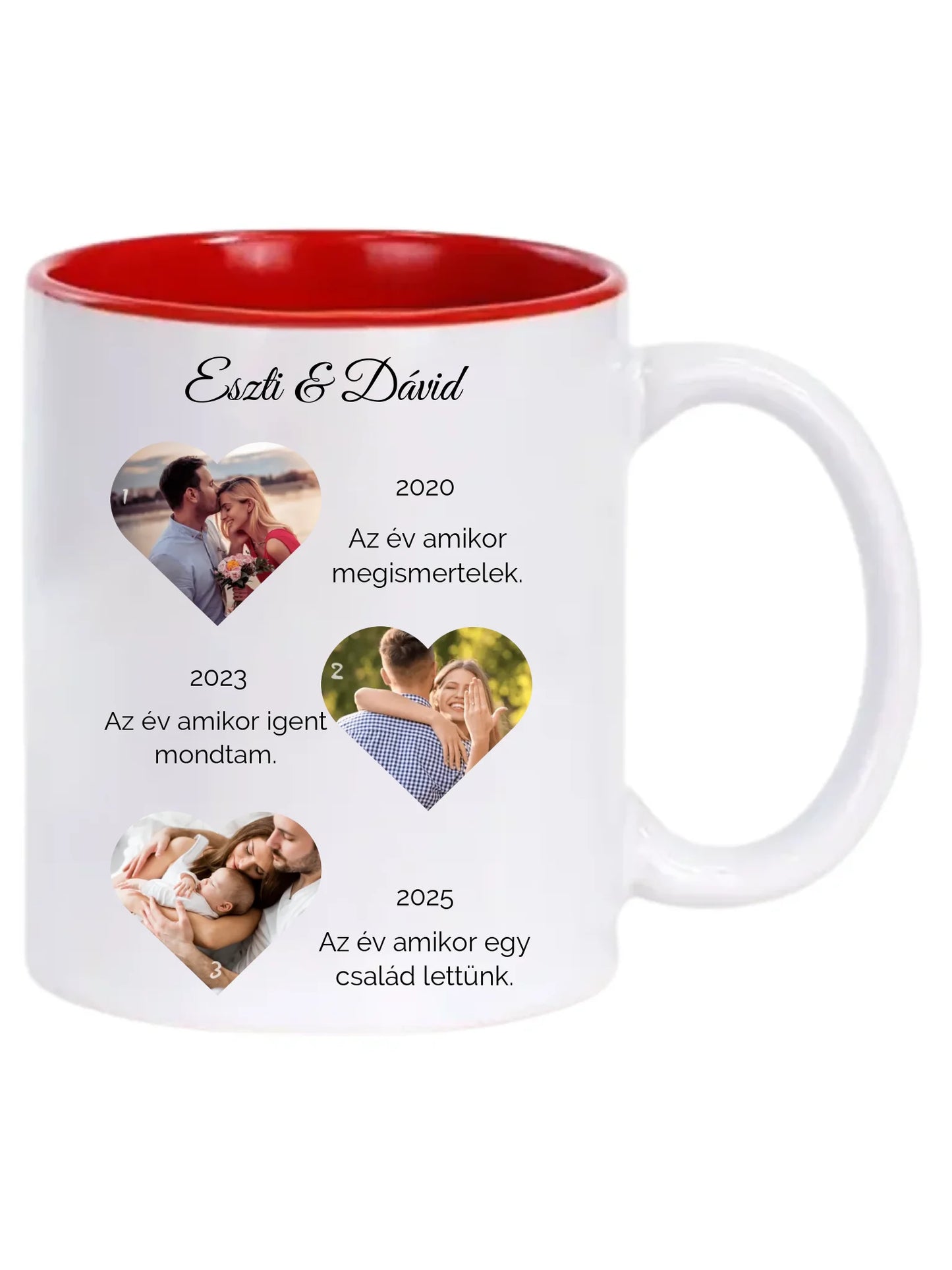 Történetünk fotókollázs - Ajándék Pároknak - Fényképes bögre