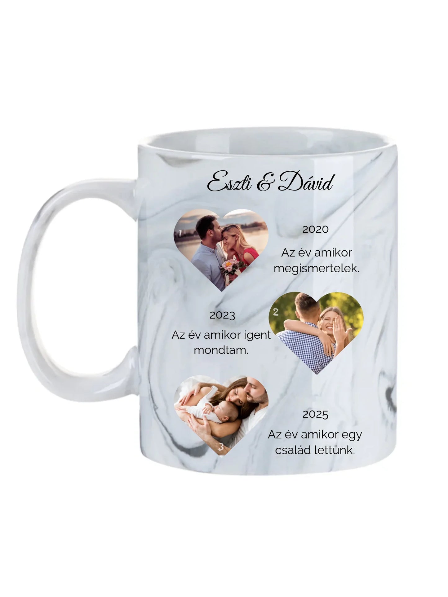 Történetünk fotókollázs - Ajándék Pároknak - Fényképes bögre