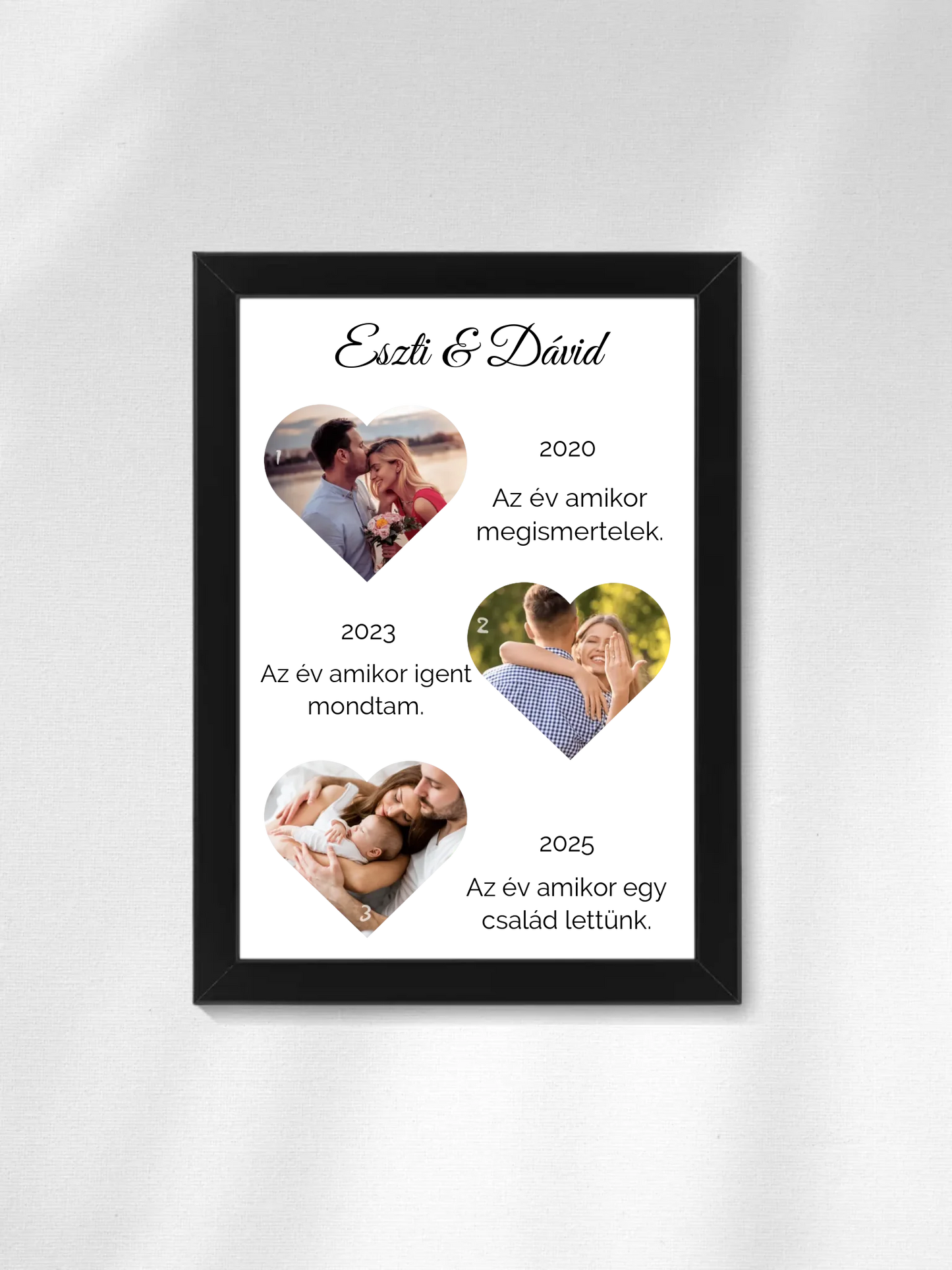 Történetünk fotókollázs - Ajándék Pároknak - Fényképes falikép