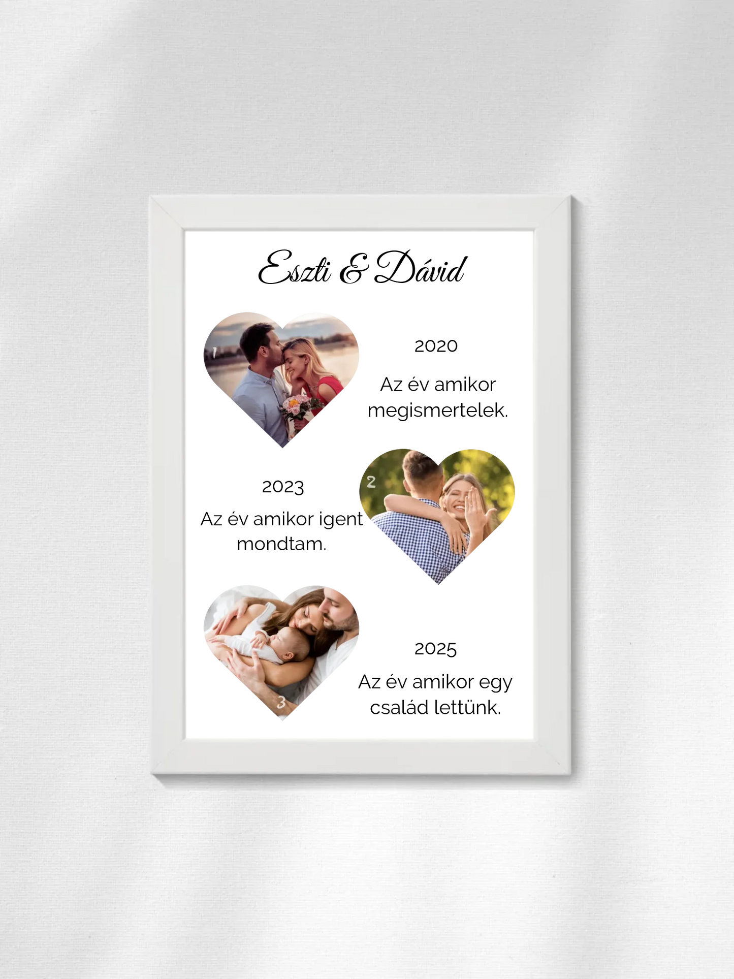 Történetünk fotókollázs - Ajándék Pároknak - Fényképes falikép