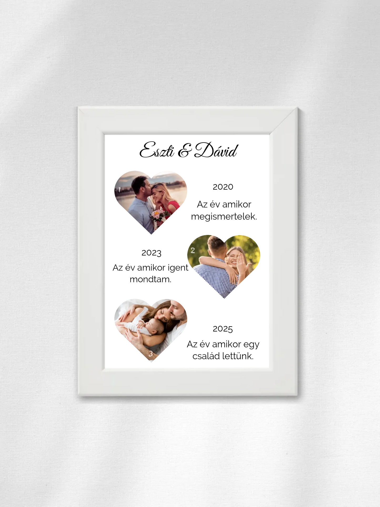 Történetünk fotókollázs - Ajándék Pároknak - Fényképes falikép