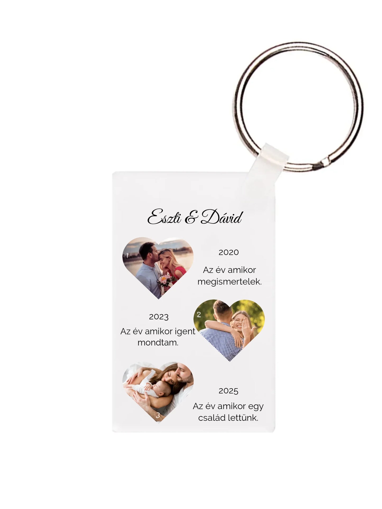 Téglalap alakú kulcstartó eleje - álló