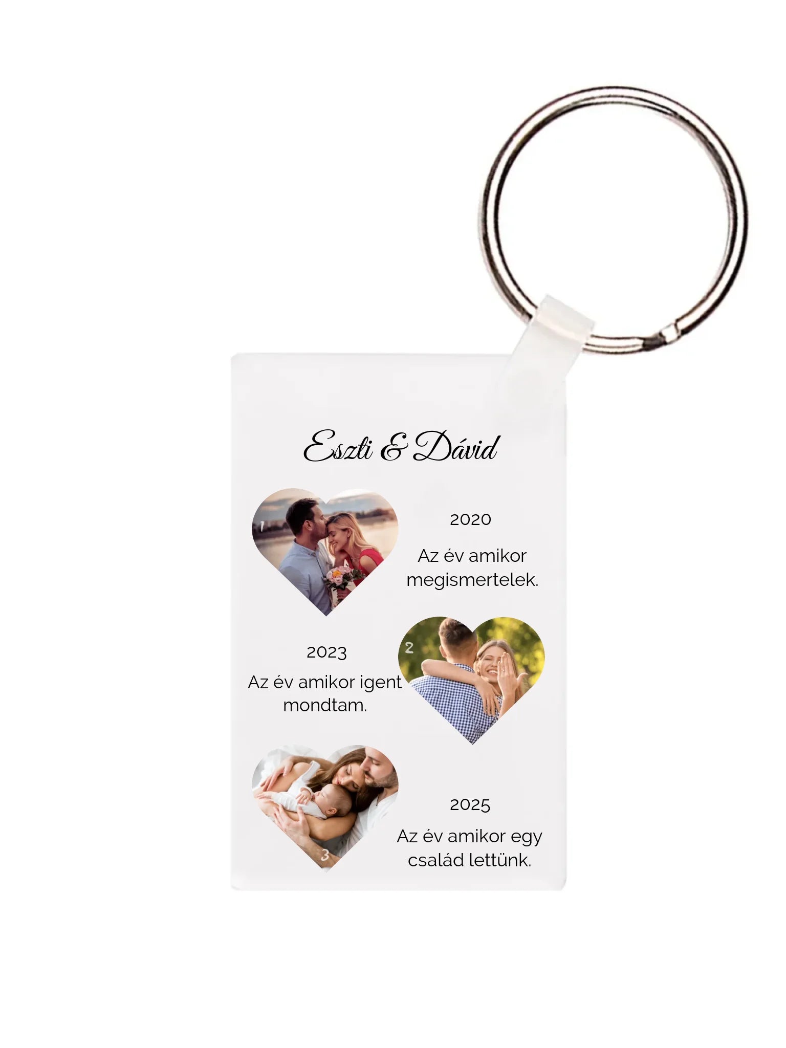 Téglalap alakú kulcstartó eleje - álló