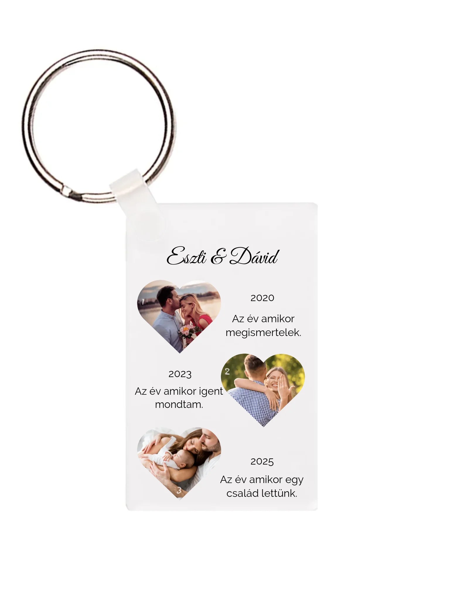 Téglalap alakú kulcstartó hátulja - álló