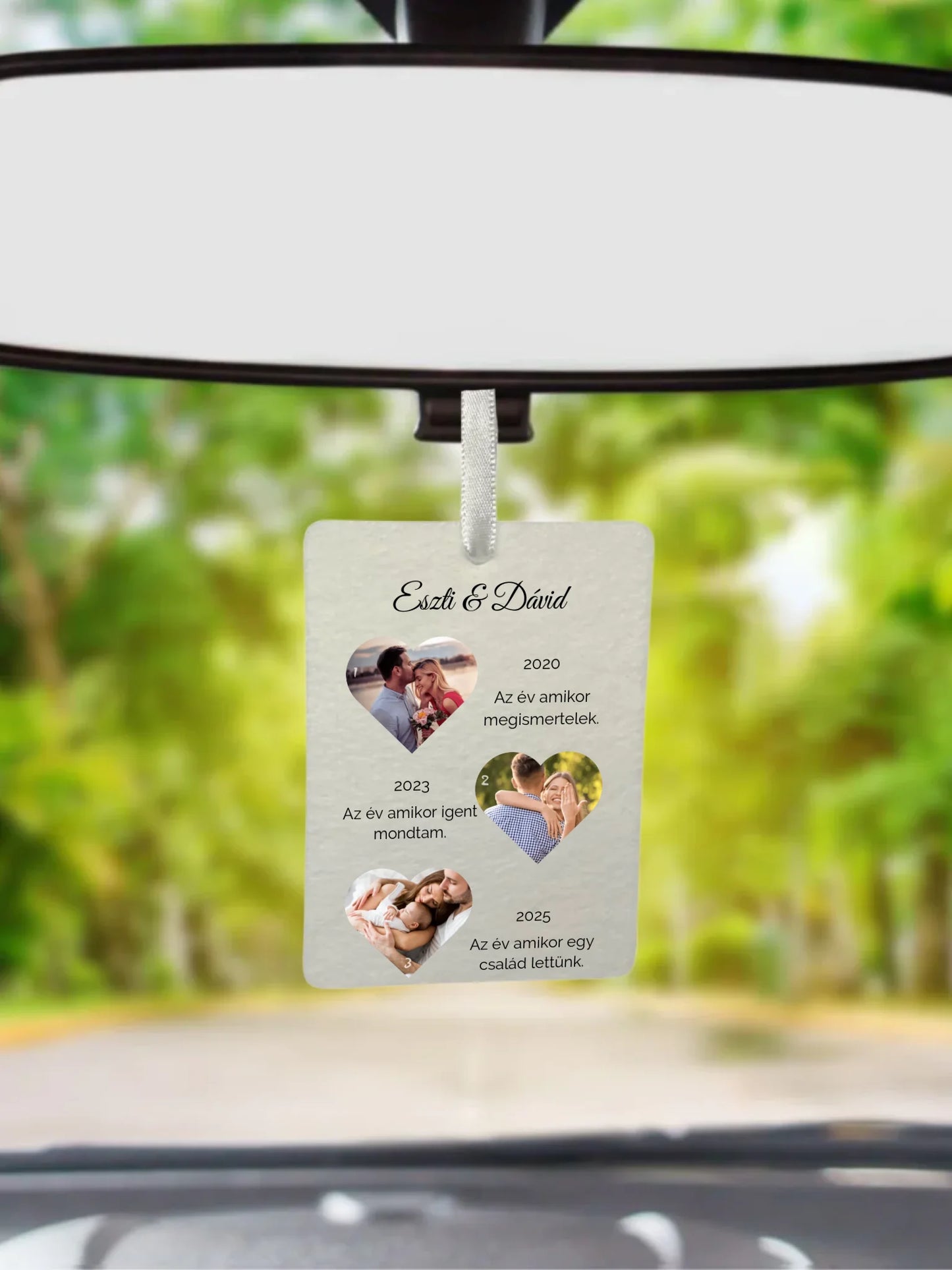 Történetünk fotókollázs - Ajándék Pároknak - Fényképes autóillatosító