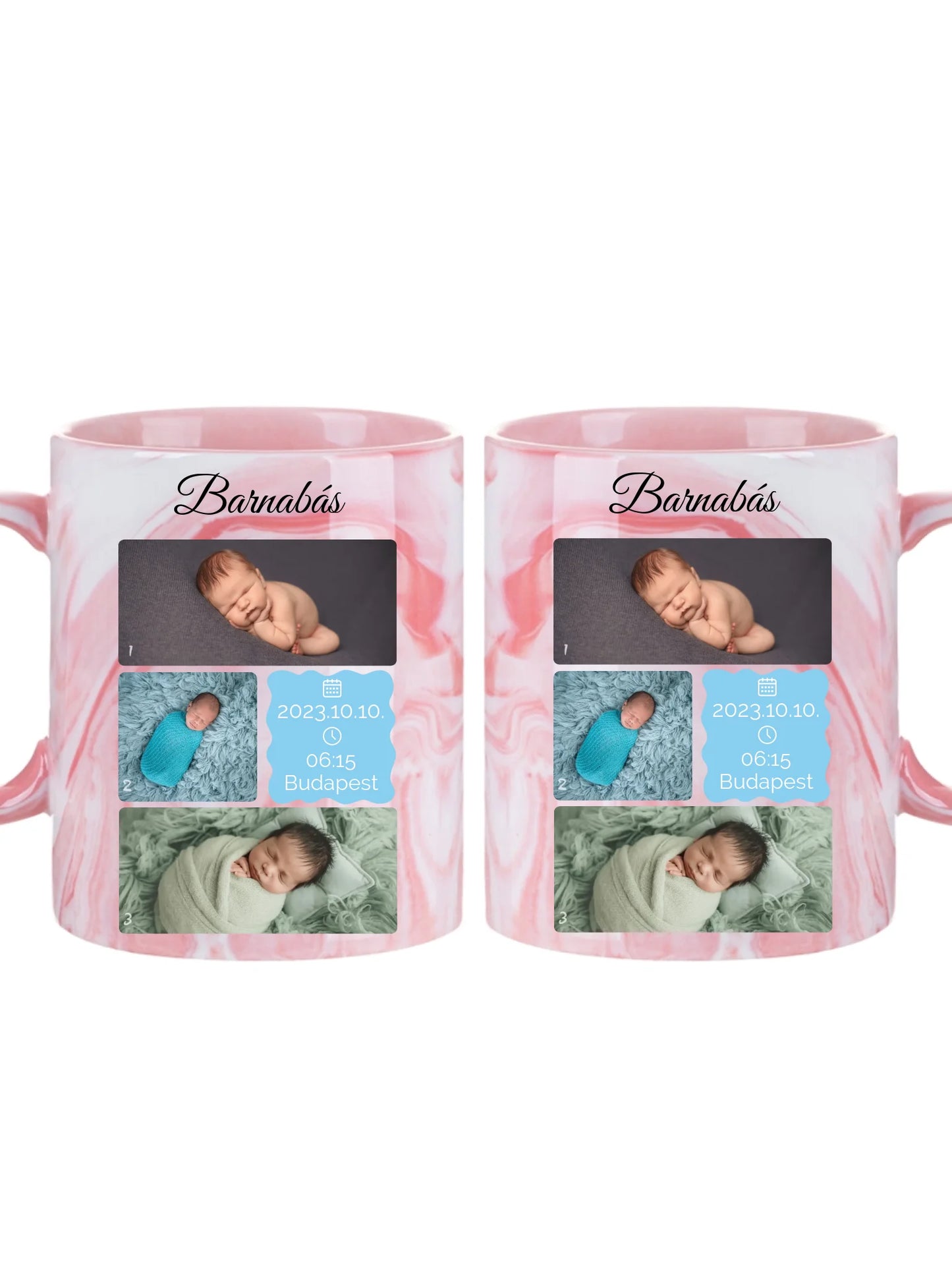Újszülött fotókollázs - Ajándék Újszülöttnek - Fényképes bögre