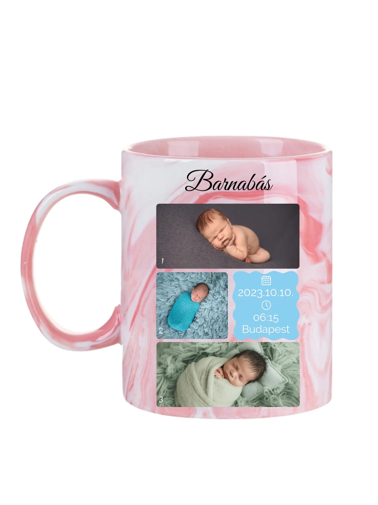 Újszülött fotókollázs - Ajándék Újszülöttnek - Fényképes bögre