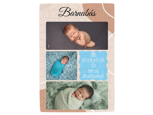 Újszülött fotókollázs - Ajándék Újszülöttnek - Fényképes puzzle