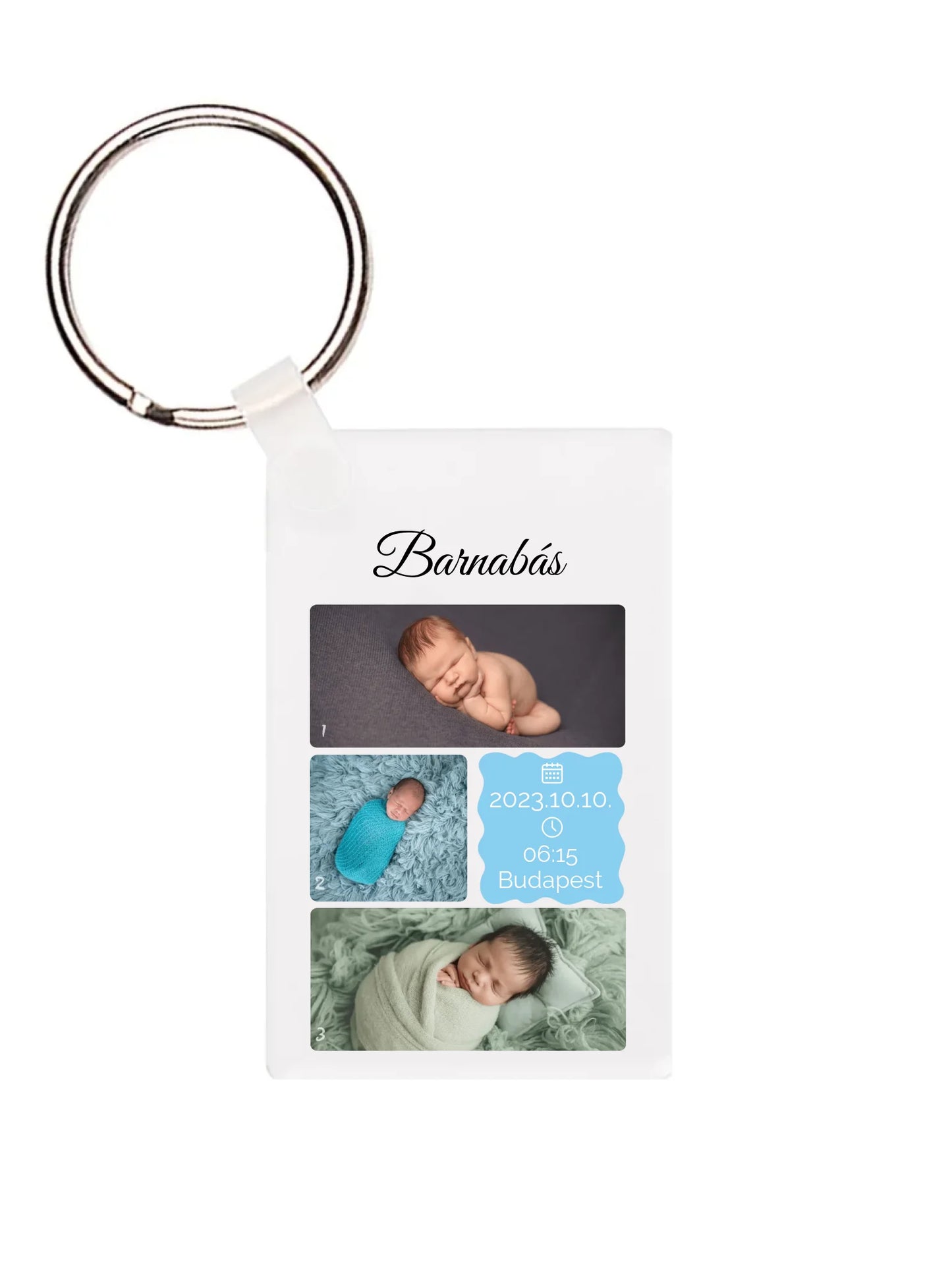 Téglalap alakú kulcstartó hátulja - álló