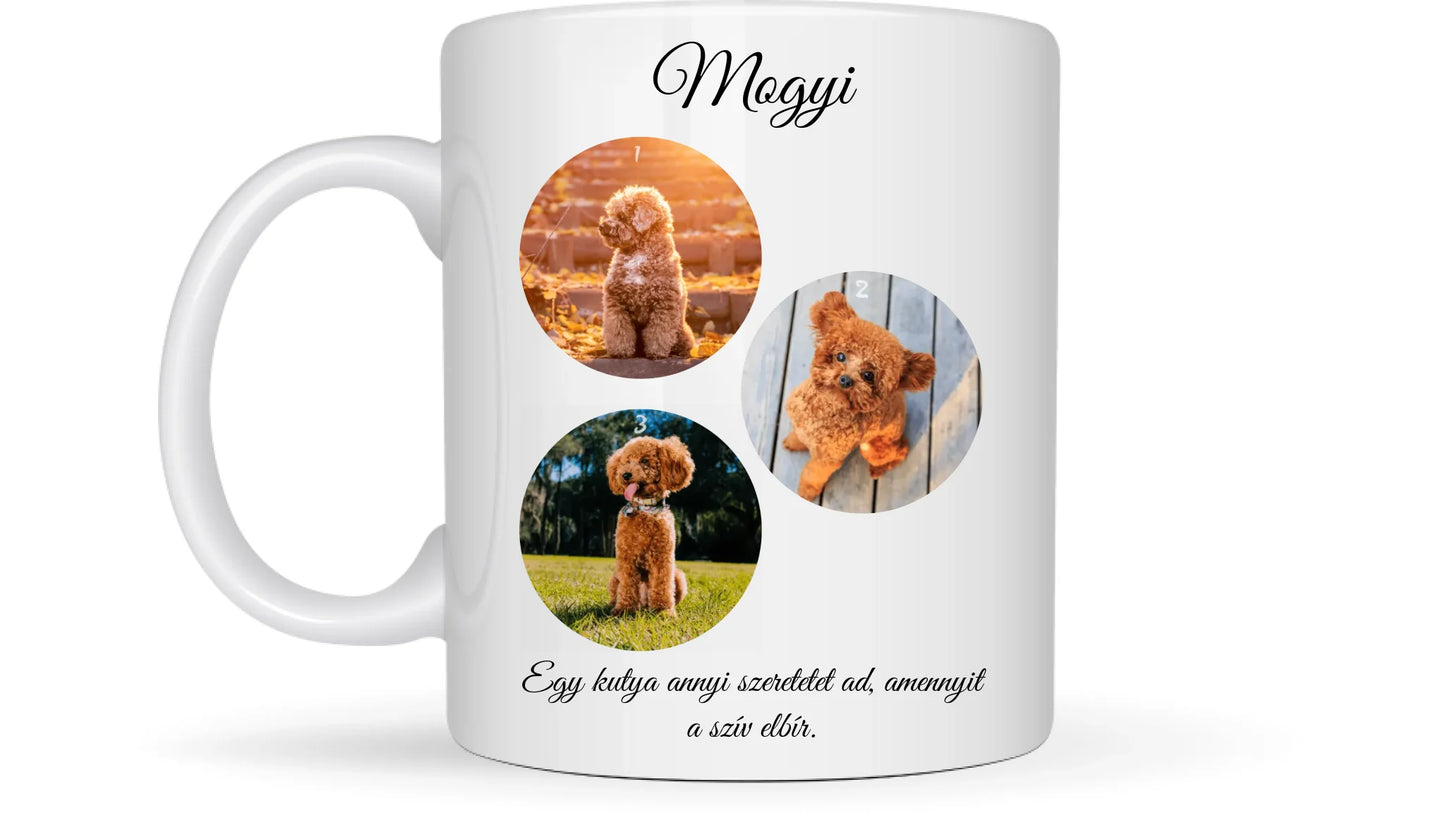 Egy kutya fotókollázs - Ajándék Kutya gazdinak - Fényképes bögre