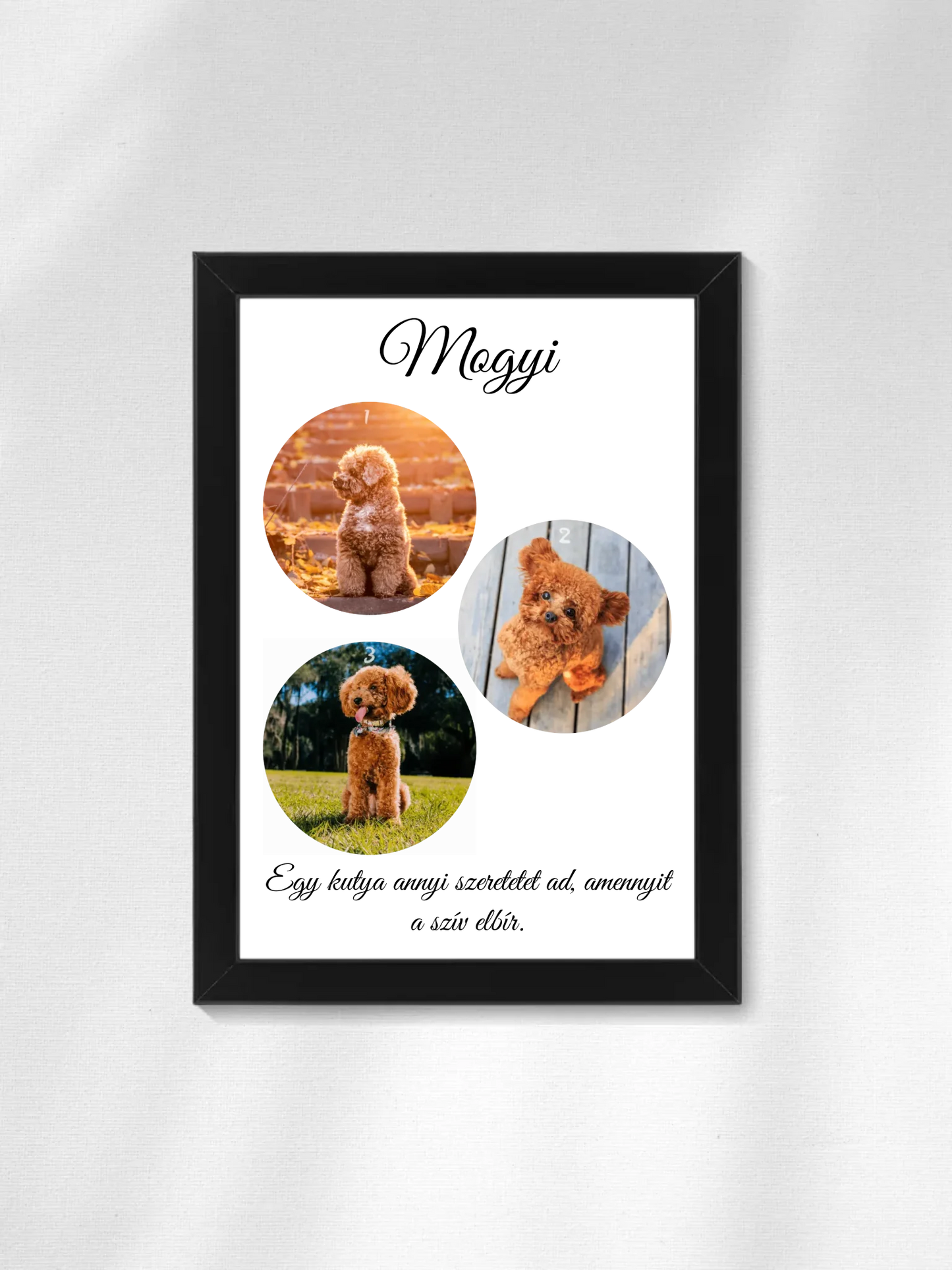 Egy kutya fotókollázs - Ajándék Kutya gazdinak - Fényképes falikép