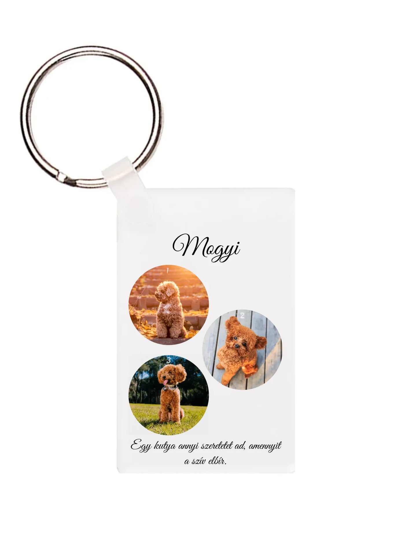 Téglalap alakú kulcstartó hátulja - álló