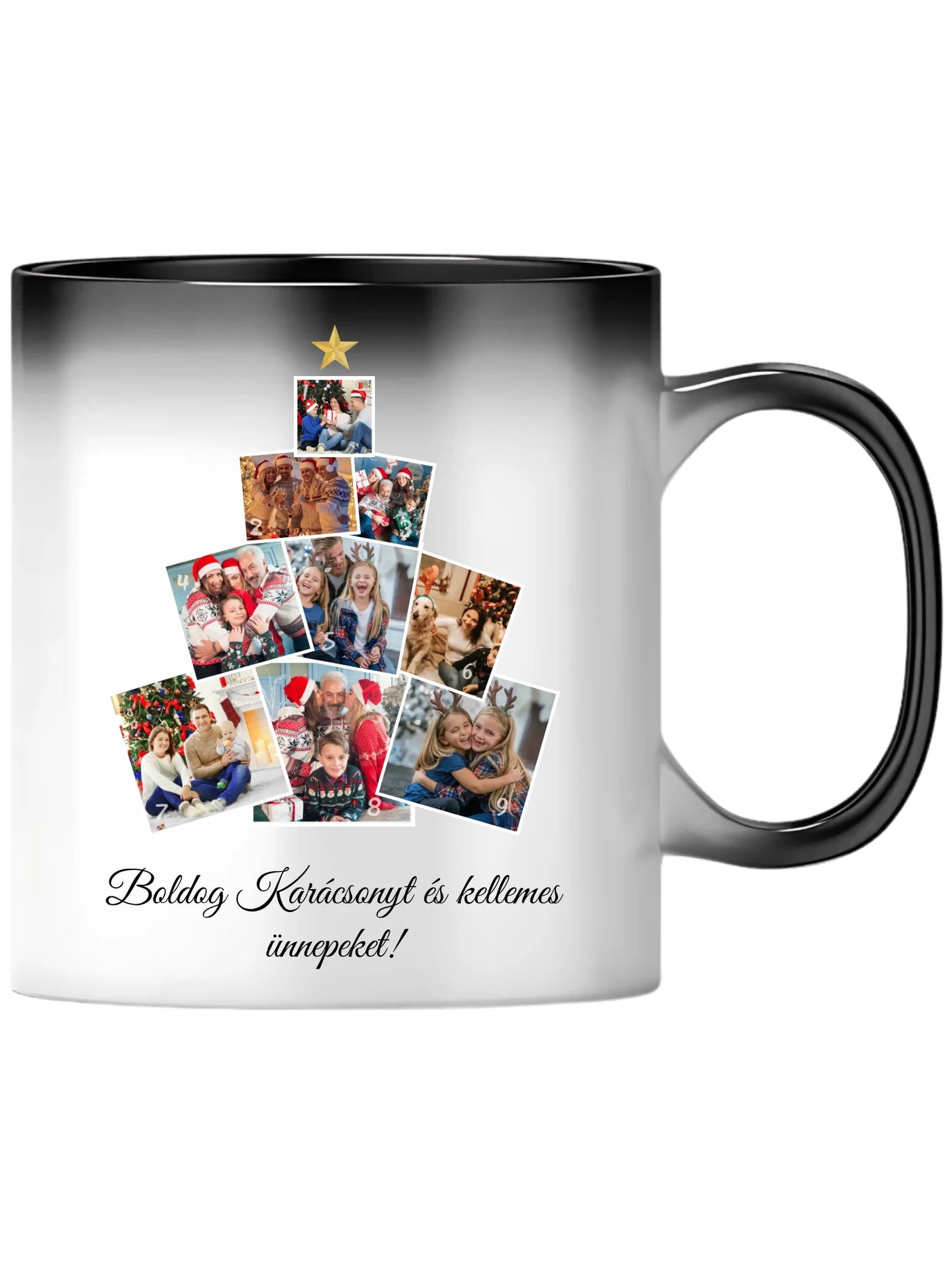 Karácsonyfa fotókollázs - Ajándék Karácsonyra - Fényképes bögre